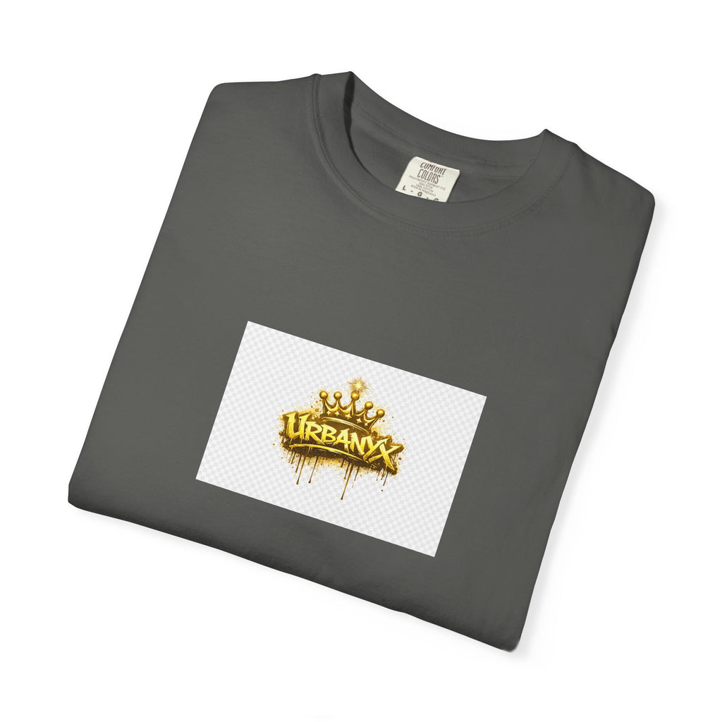 Crowned Urbanaxy Logo T-Shirt — Gold Drip Streetwear Tee