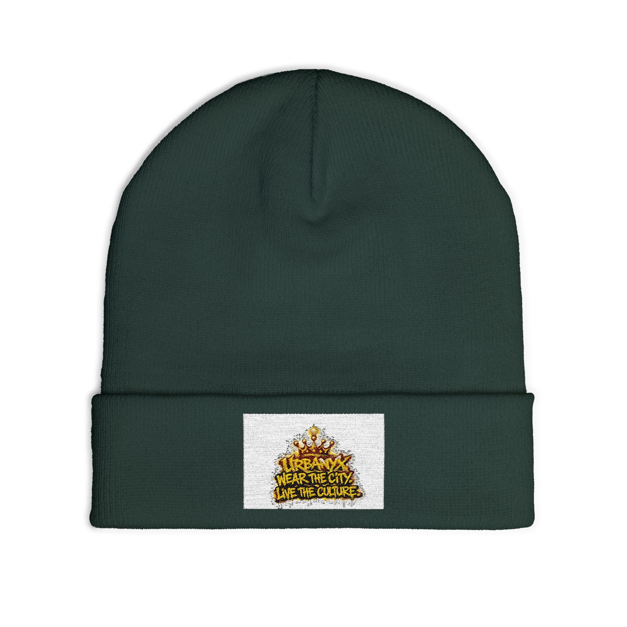 Urbanyx Embroidered Crown Knit Beanie — "Save the Cats, Save the Culture"