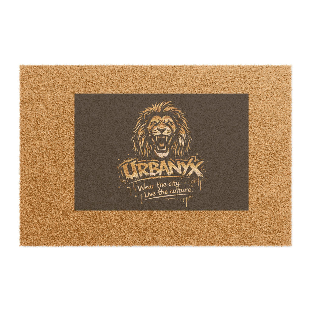 Urbanyx Lion Graphic Doormat — 'URBANX: Wear the city, Live the culture' Coir Welcome Mat
