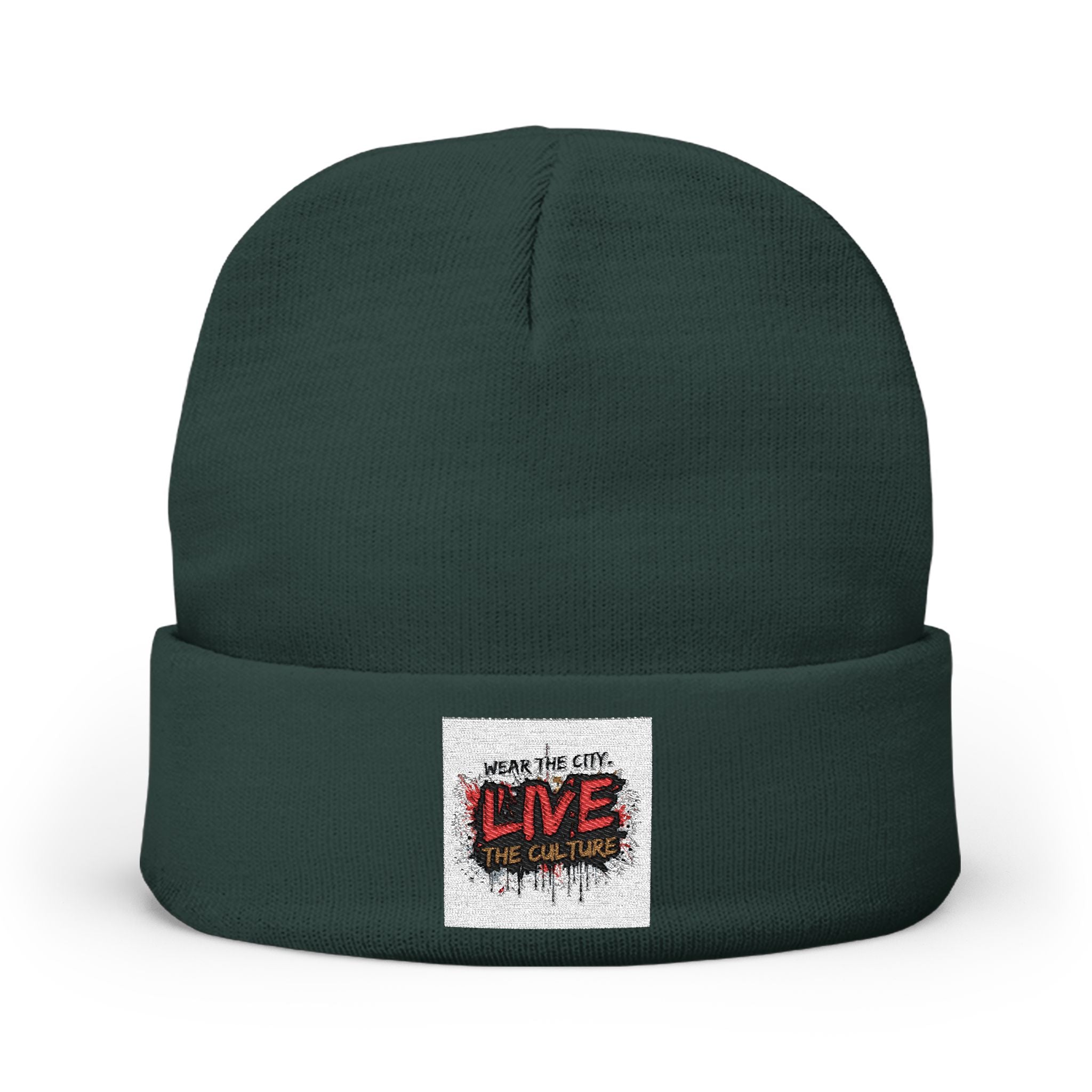 Embroidered 'Live the Culture' Knit Beanie – Urban Streetwear Winter Hat