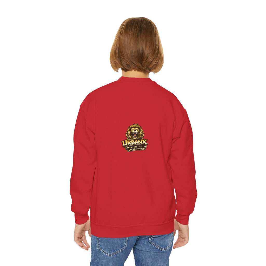 Urbanyx Youth Crewneck Sweatshirt - Colorful Urban Graffiti Logo Crew