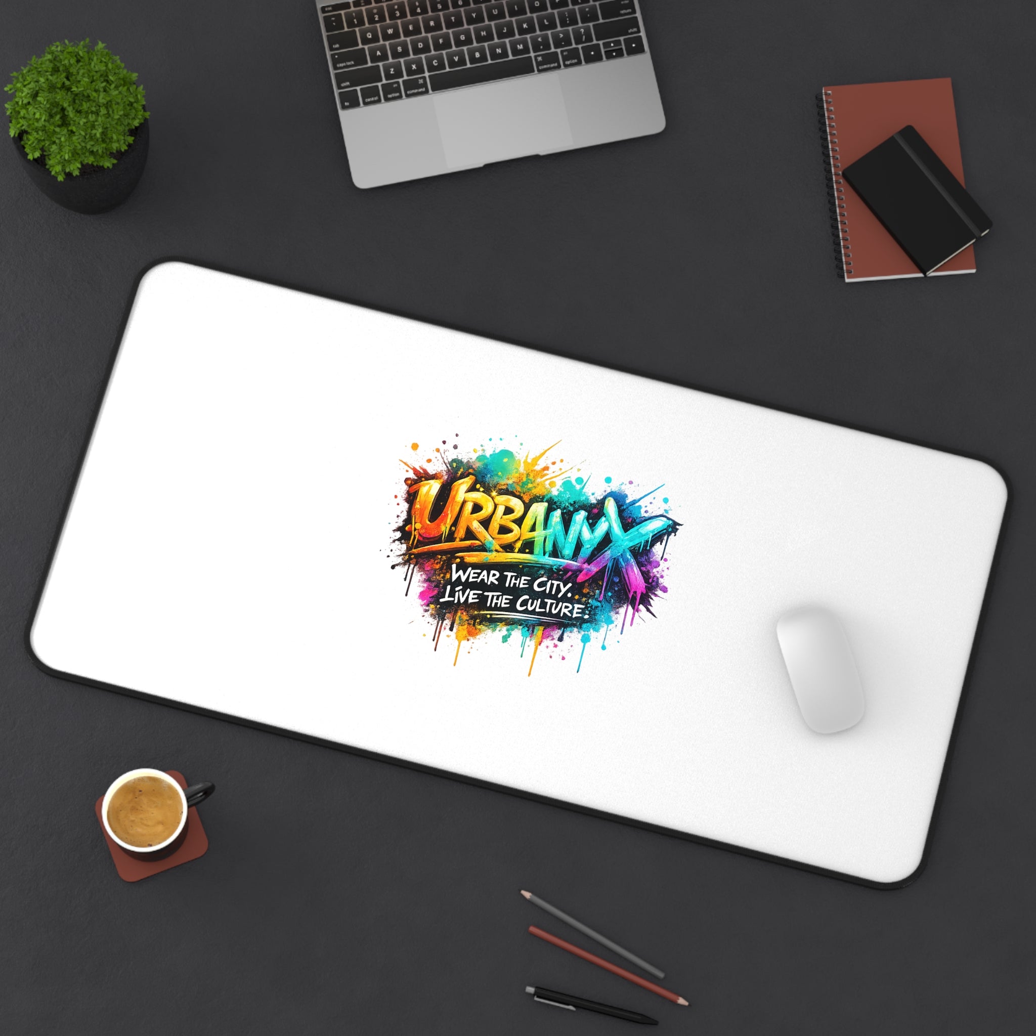 Urbanyx Graffiti Desk Mat — 'Wear the City, Live the Culture' Large Mouse Pad