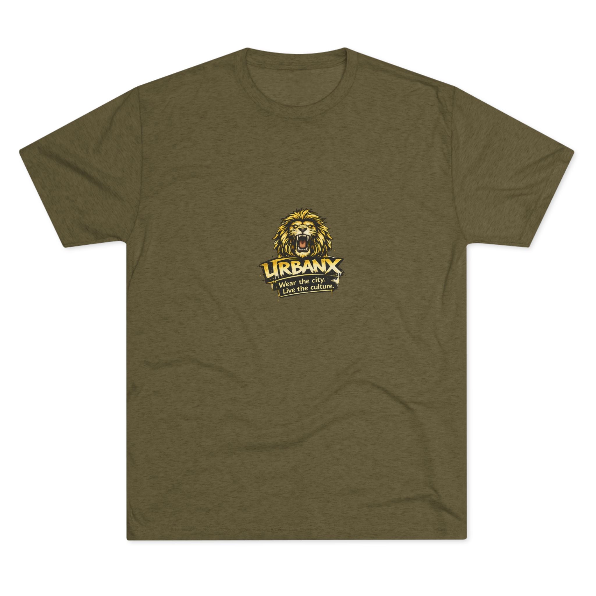 UrbanyX Lion Emblem Tee — "URBANX" Vintage Lion Logo Crew Shirt