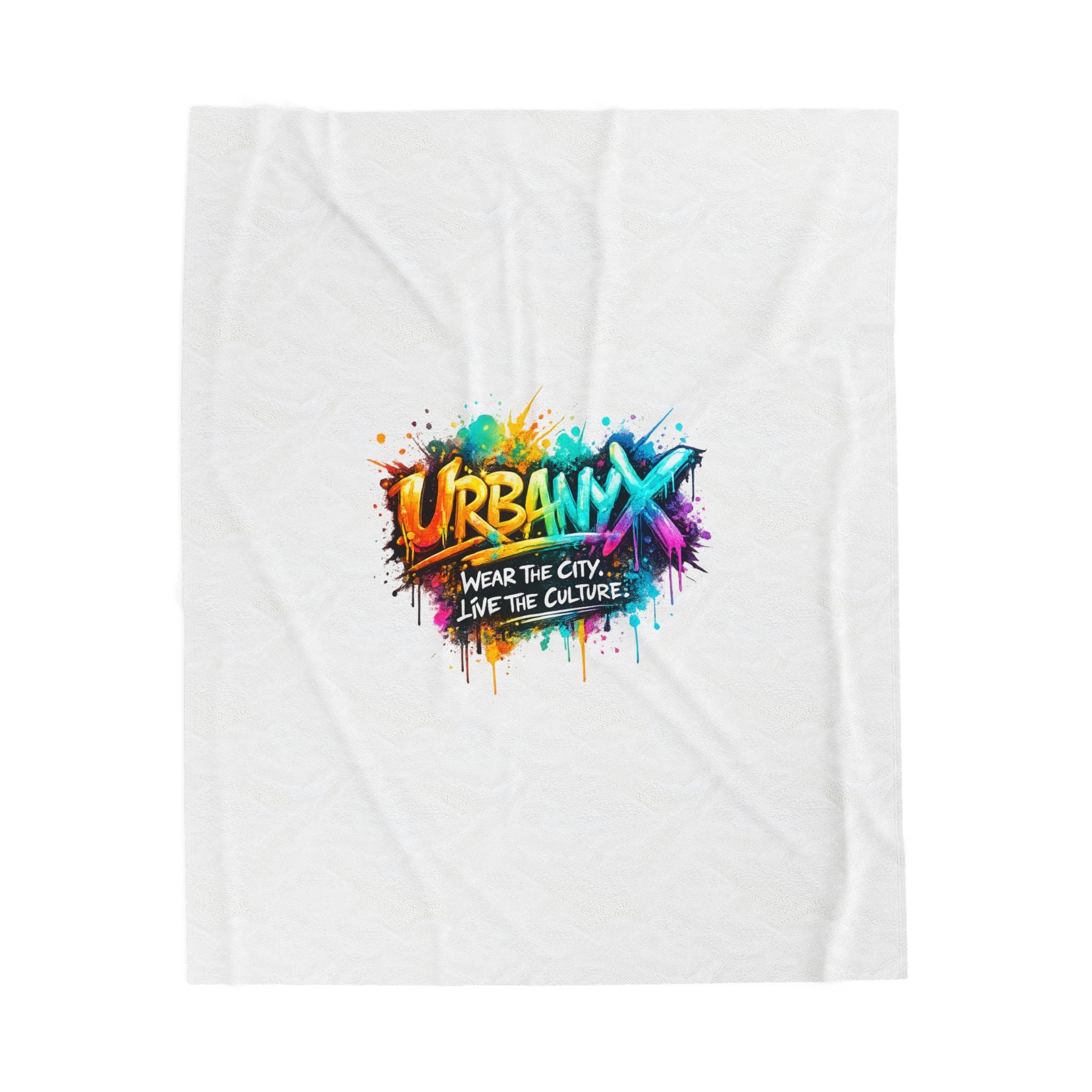 Urbanyx Graffiti Velveteen Plush Blanket — 'Wear the City, Live the Culture' Cozy Throw