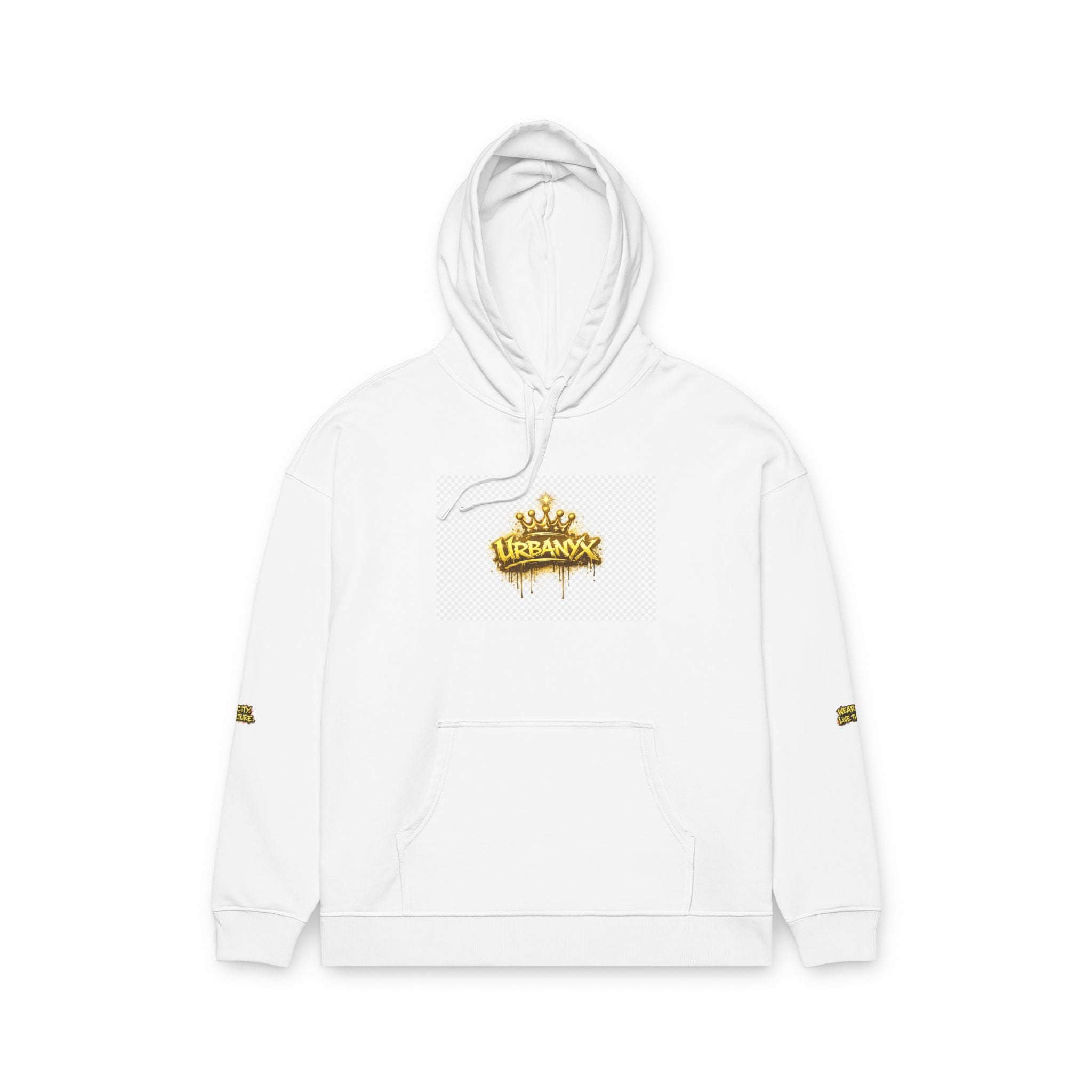 Urbanyx Crown Graffiti Hoodie — "Wear the City, Live the Culture" Organic Relaxed Sweatshirt
