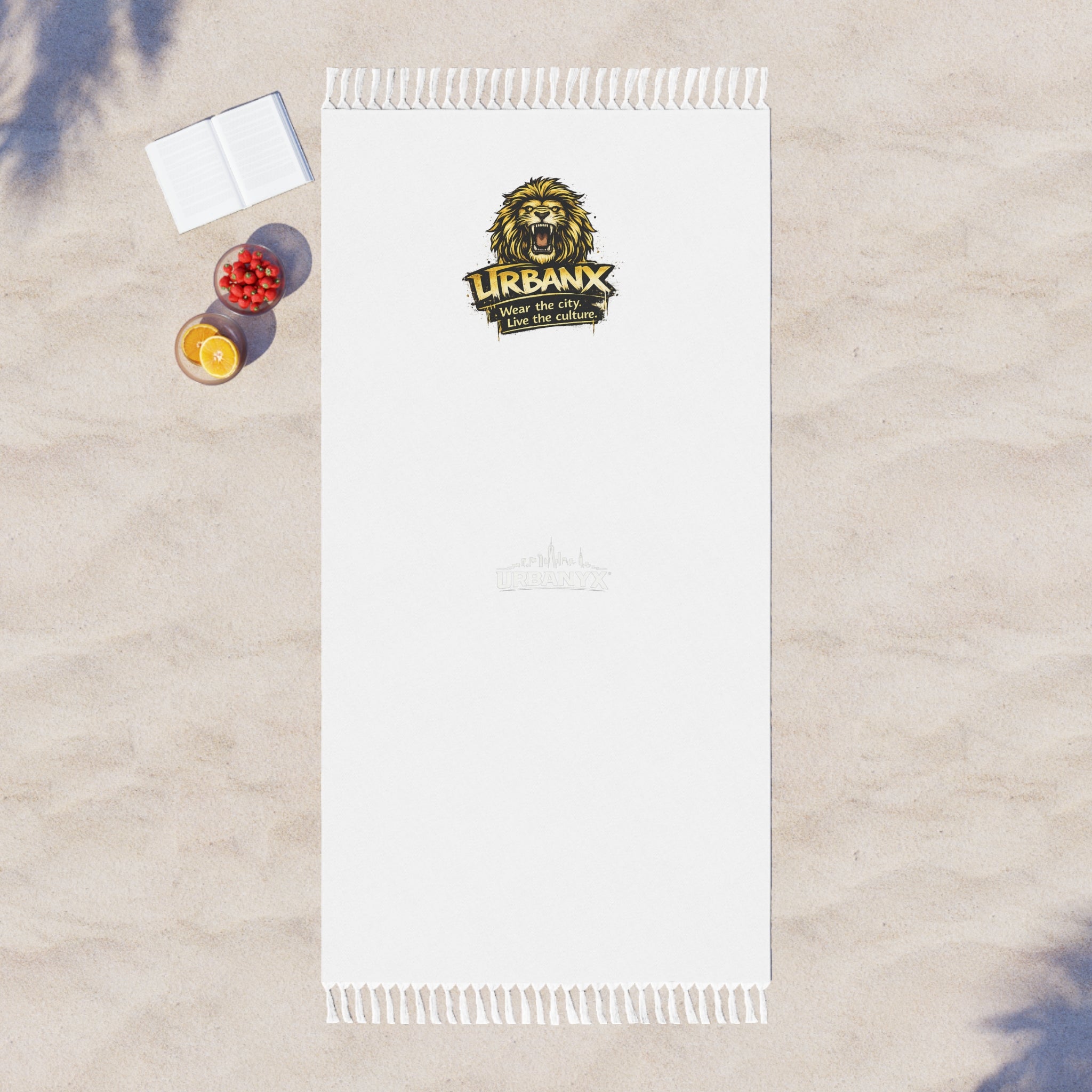 Urbanyv Boho Beach Towel – Urbanx Lion Crest Graphic Beach Towel