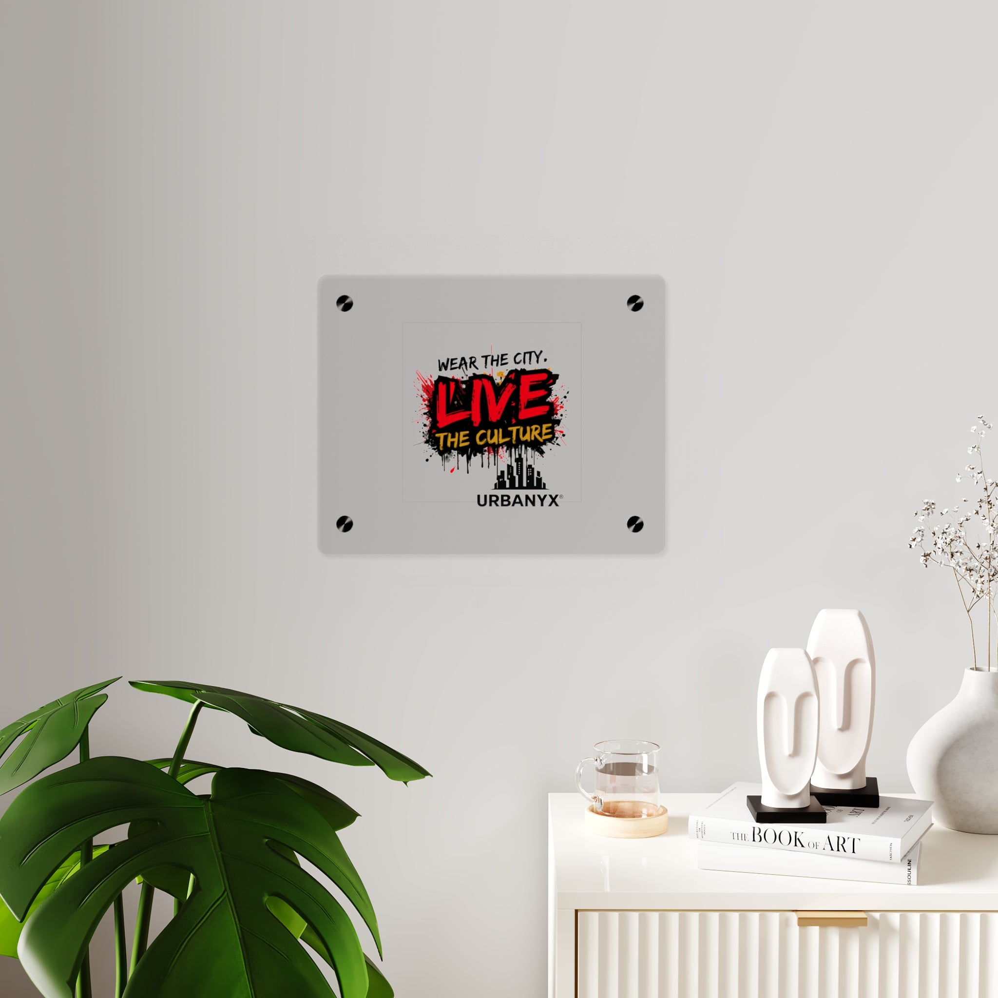 Urbanyx Live The Culture Acrylic Wall Art Panel – Urban Graffiti City Decor
