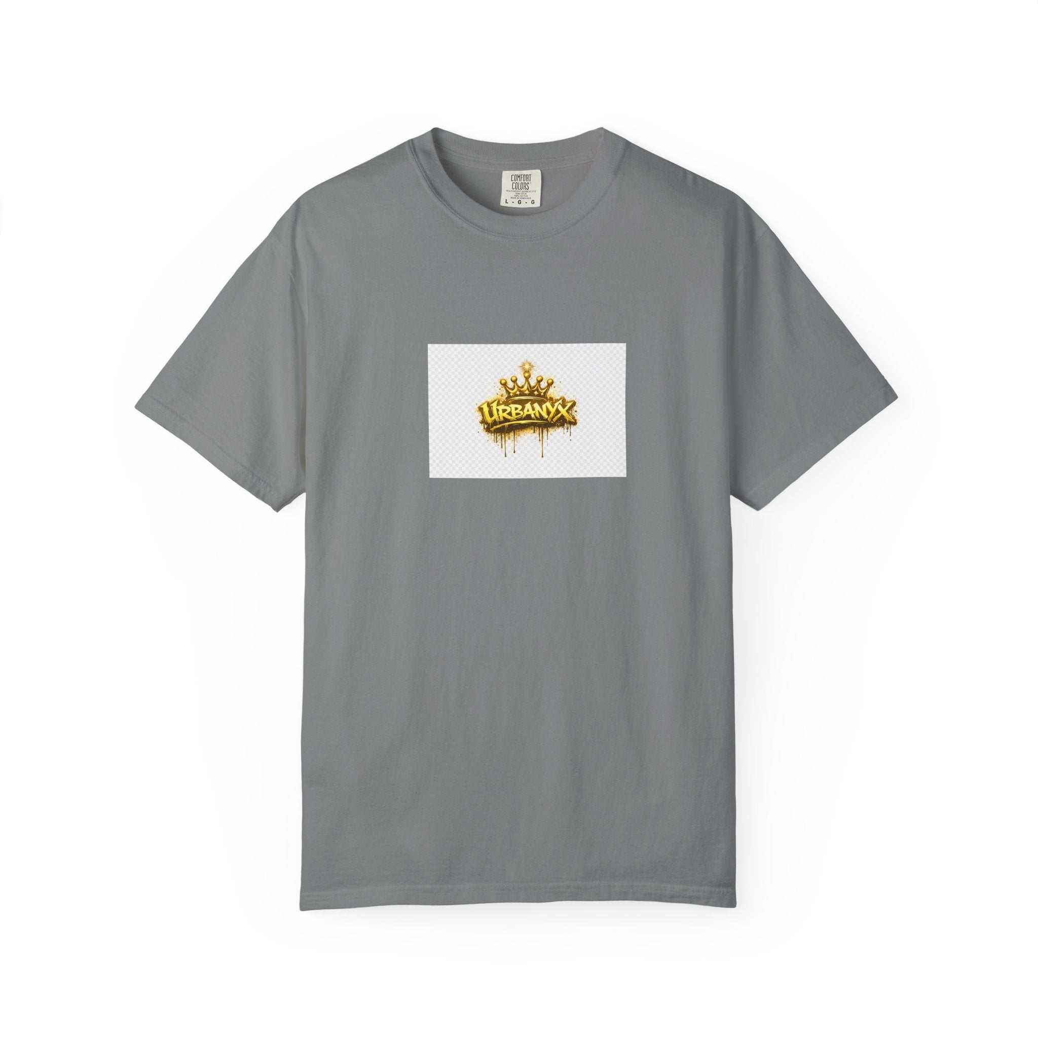 Crowned Urbanaxy Logo T-Shirt — Gold Drip Streetwear Tee