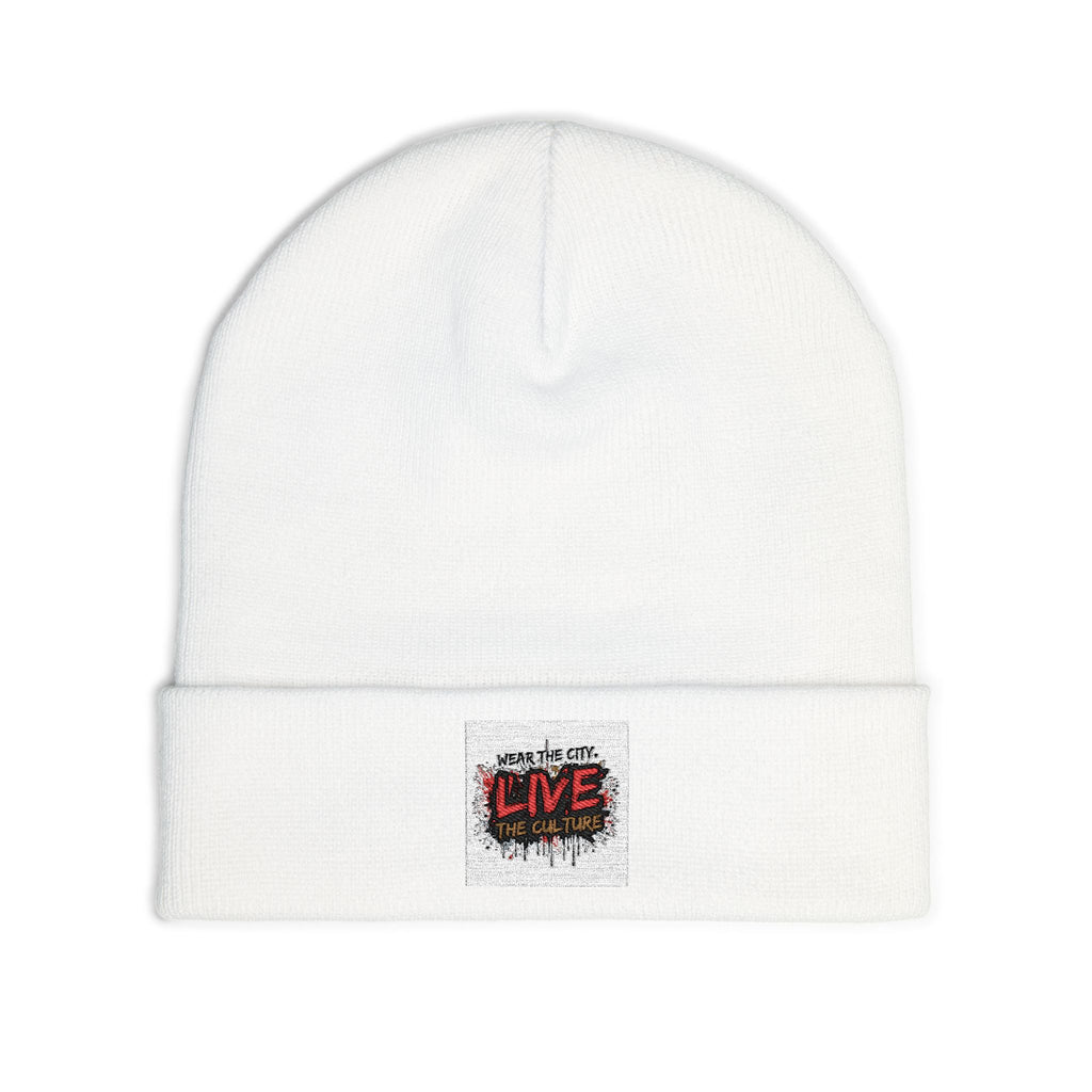 Embroidered 'Live the Culture' Knit Beanie – Urban Streetwear Winter Hat