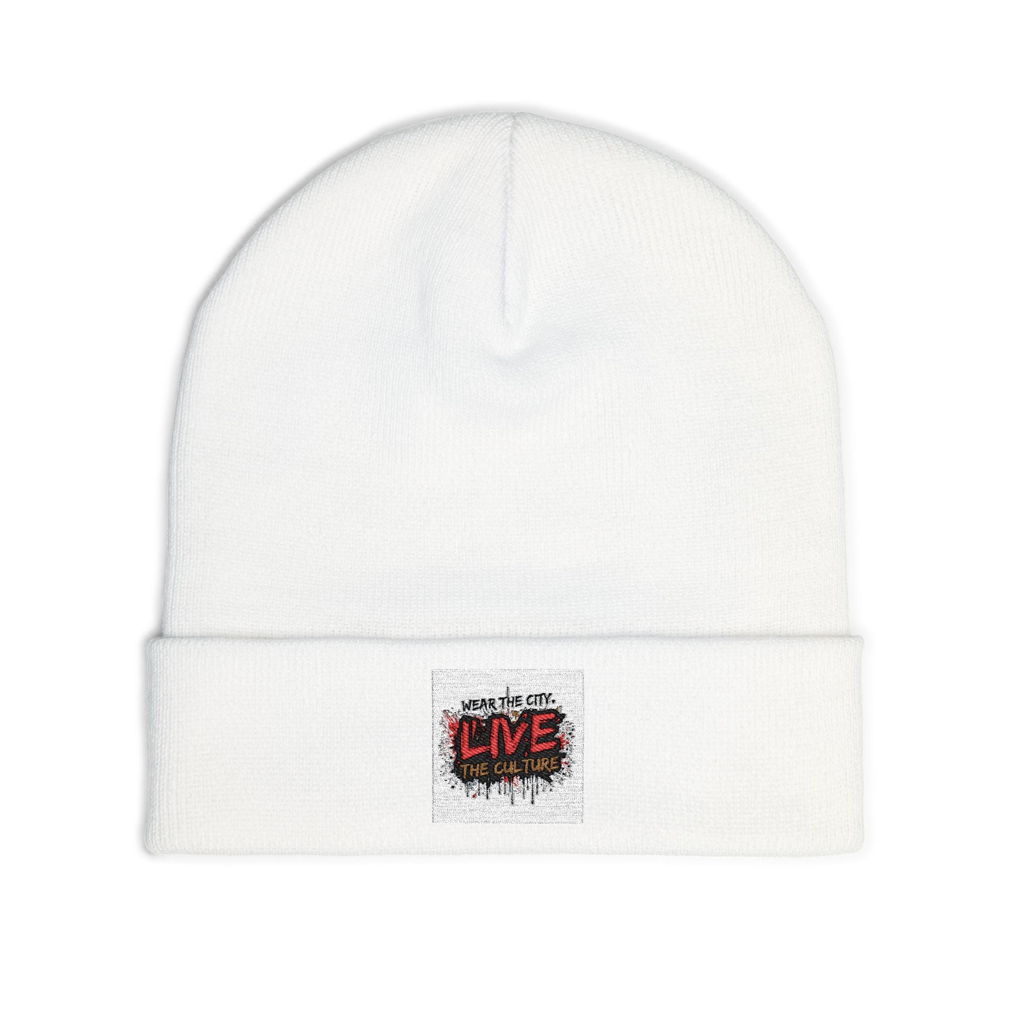 Embroidered 'Live the Culture' Knit Beanie – Urban Streetwear Winter Hat