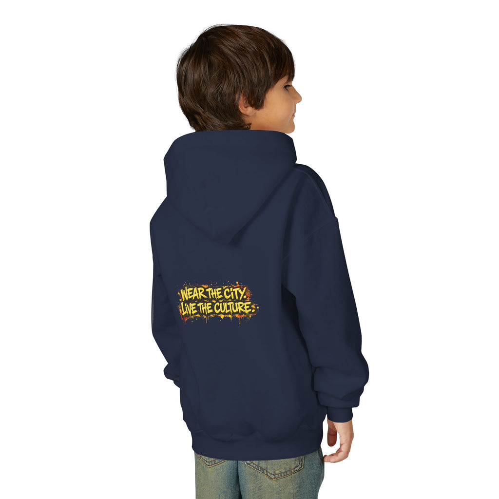 UrbanyX Youth Hoodie — UrbanX Graffiti Crown "Wear the City, Live the Culture" Streetwear