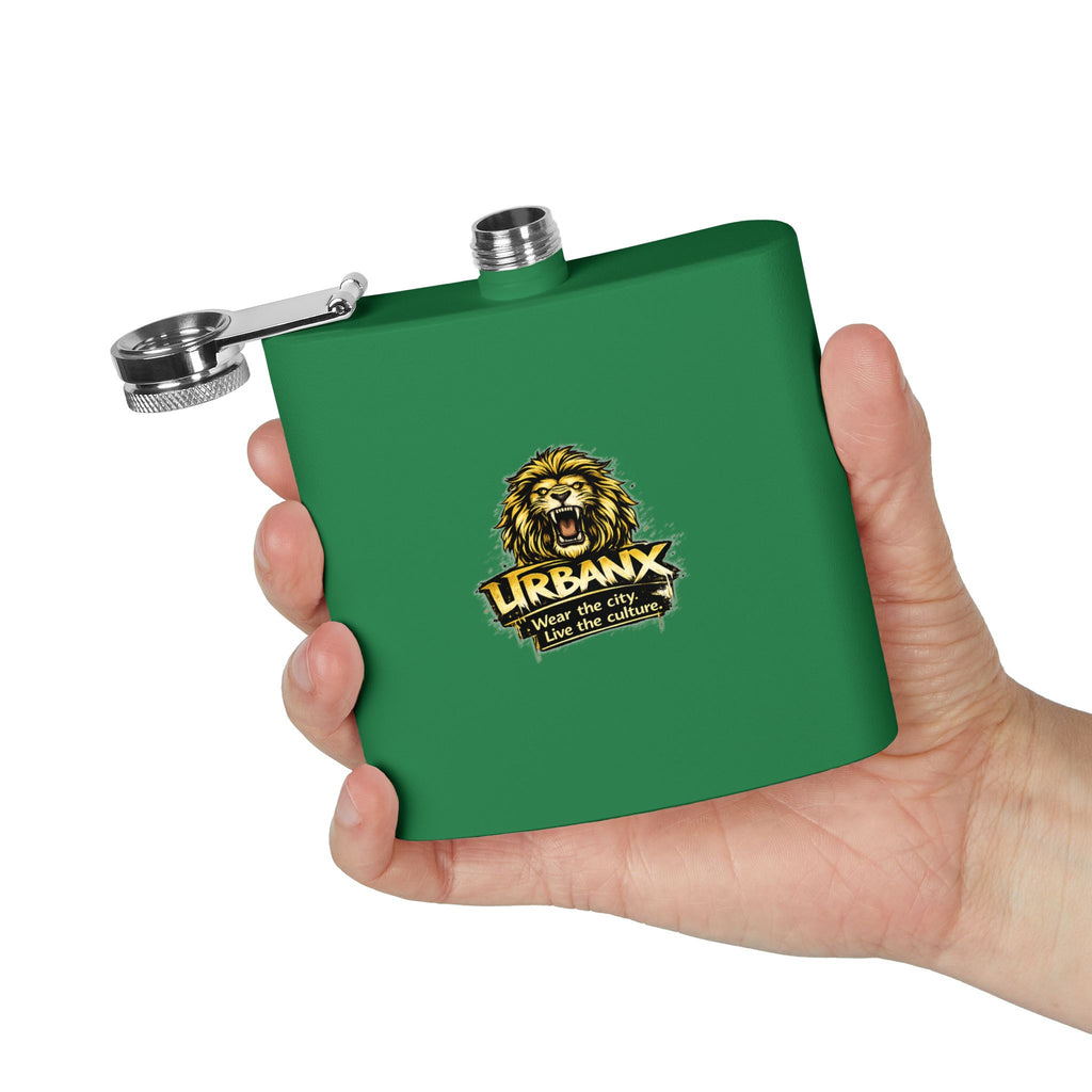 Urbanyx Flask — UrbanX Lion Logo 6oz Stainless Steel Hip Flask