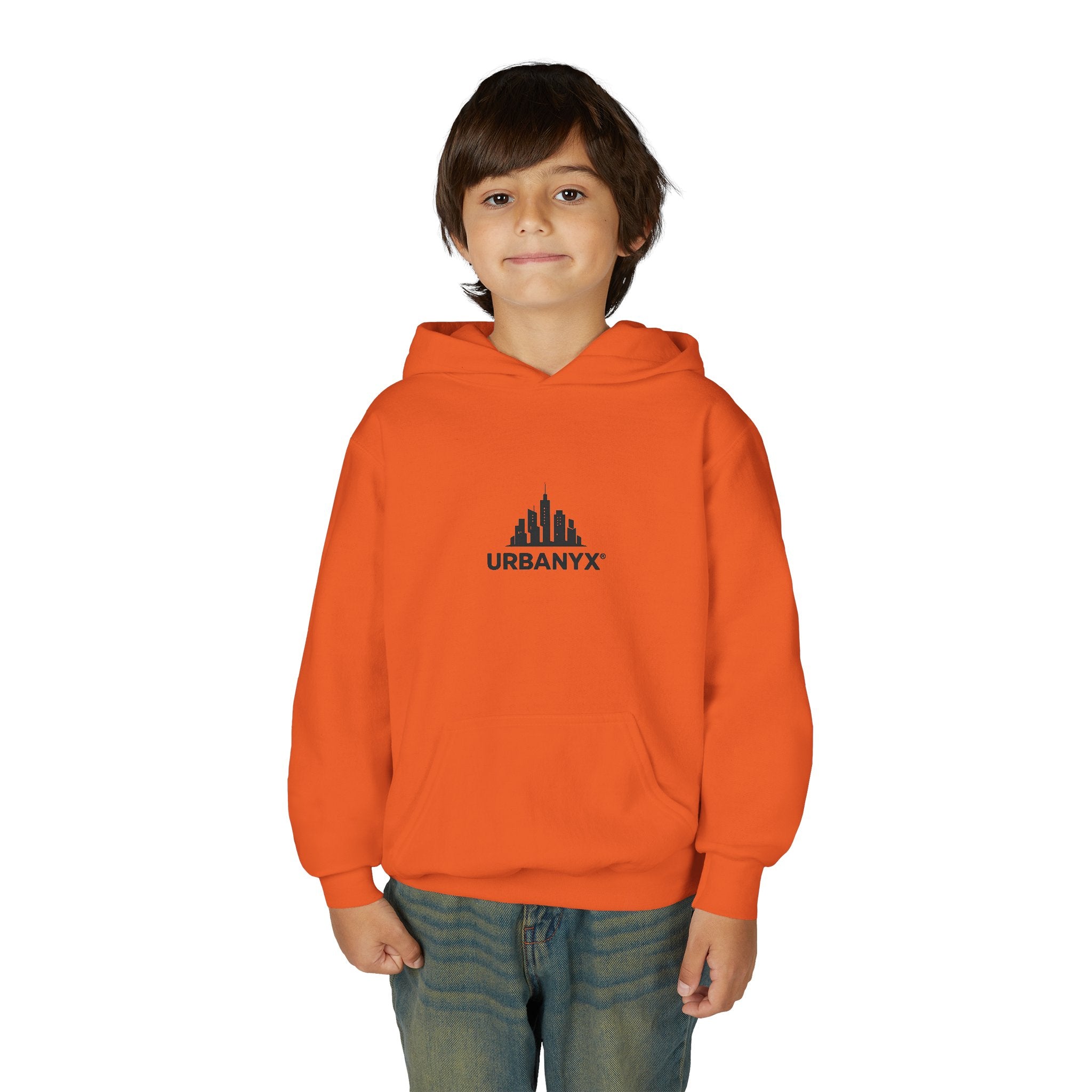 Urbanyx Kids Hoodie — UrbanX Logo Front & Colorful Graffiti Back Youth Sweatshirt