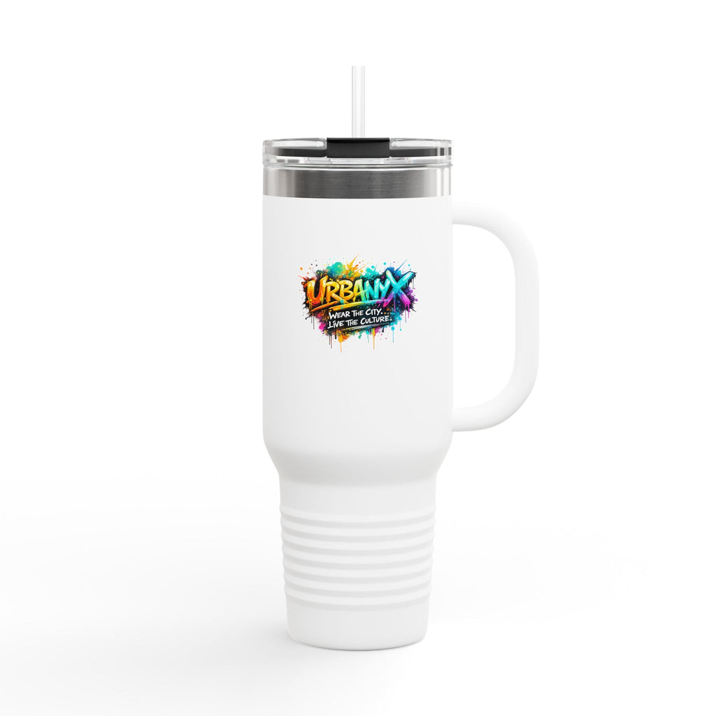 Urbanyx 40oz Insulated Travel Mug — Urban Graffiti 'Urban X' Colorful Logo