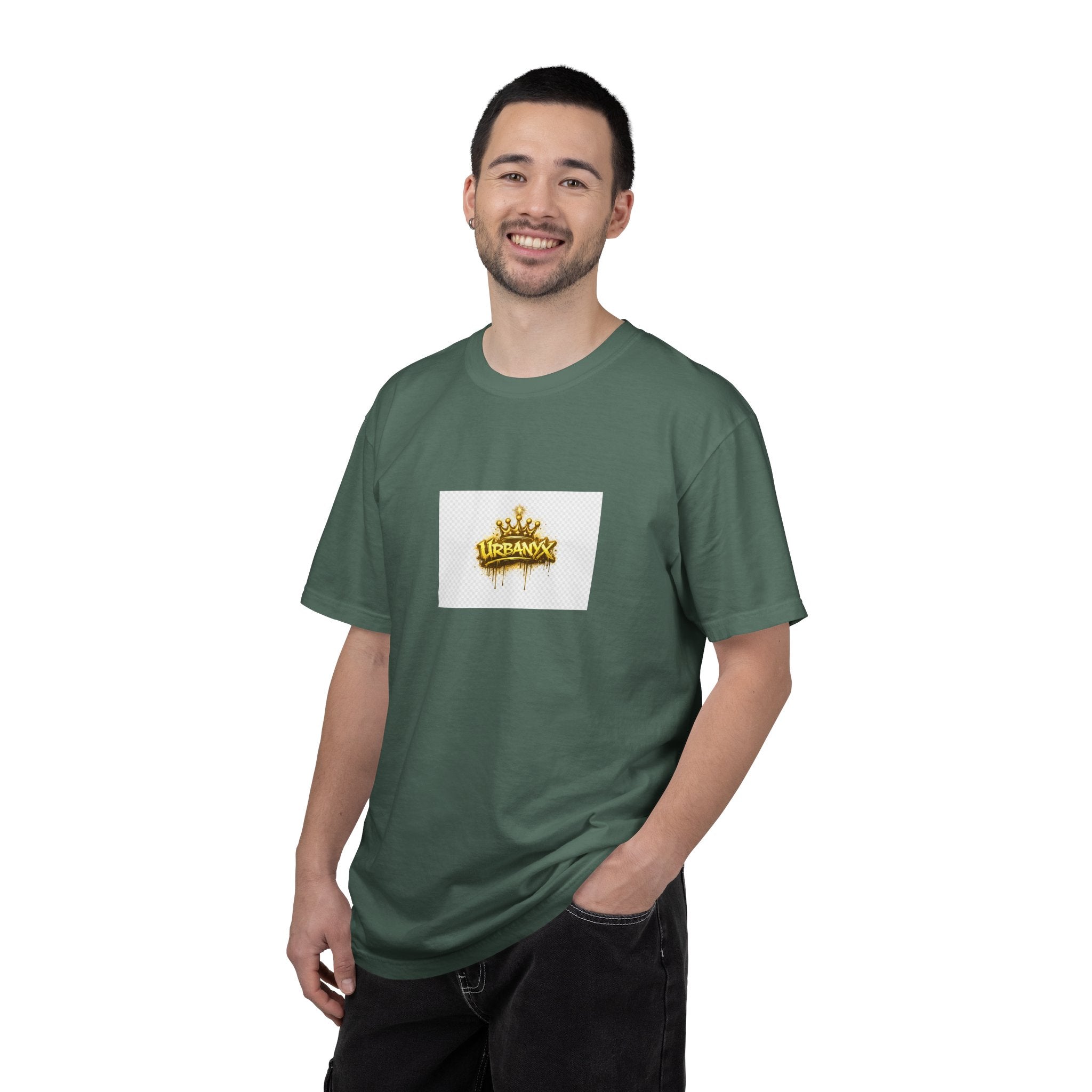 Crowned Urbanaxy Logo T-Shirt — Gold Drip Streetwear Tee