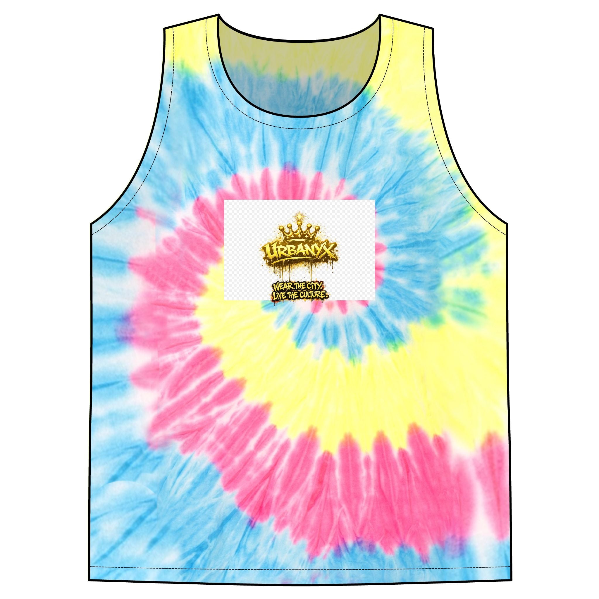 UrbanyXTie-Dye Tank Top — Retro Spiral Pastel Beachwear