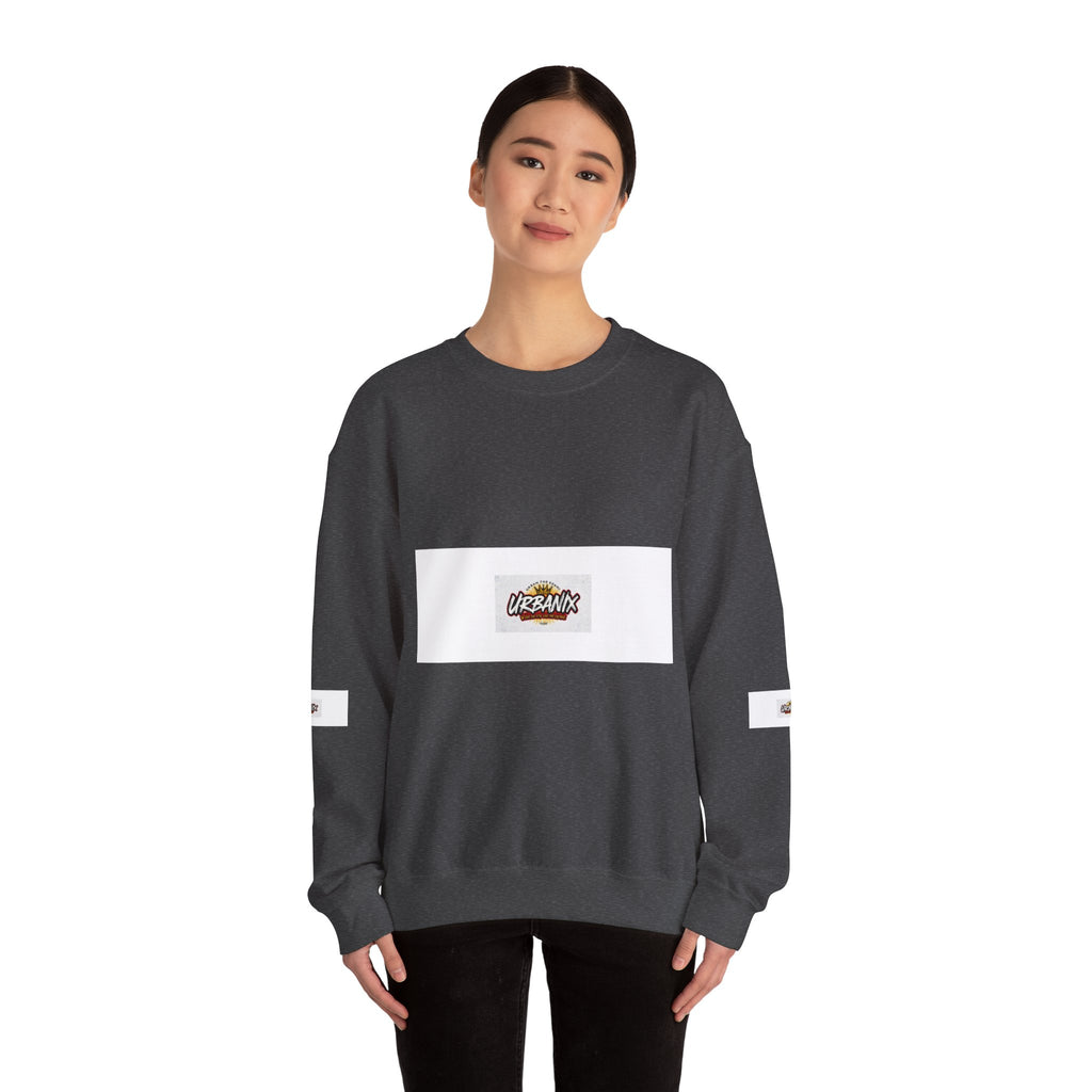 Crewneck Sweatshirt — 'Vibrant Urbanix' Logo Minimalist Streetwear