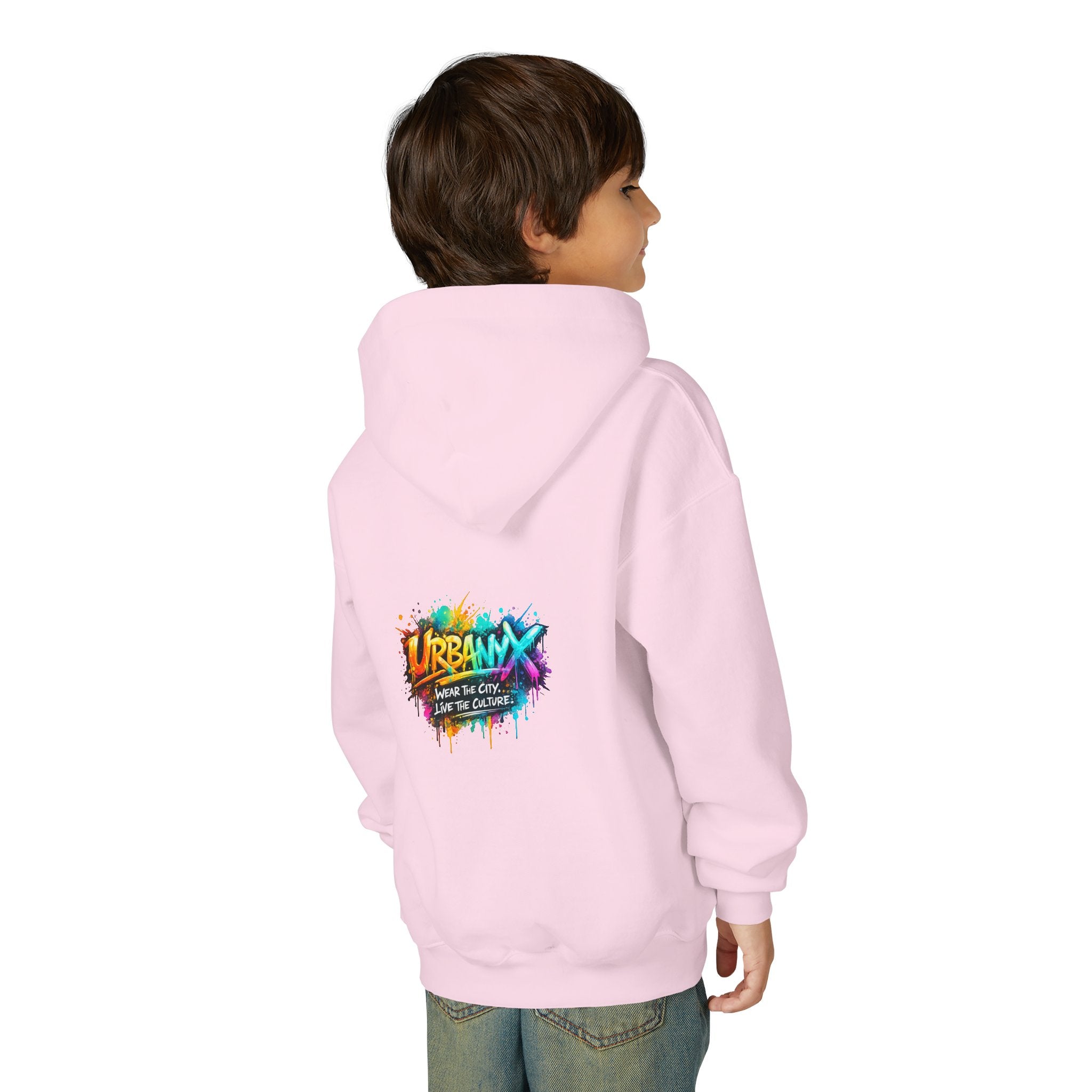 Urbanyx Youth Hoodie — UrbanX Graffiti Logo Sweatshirt (Color Splash)