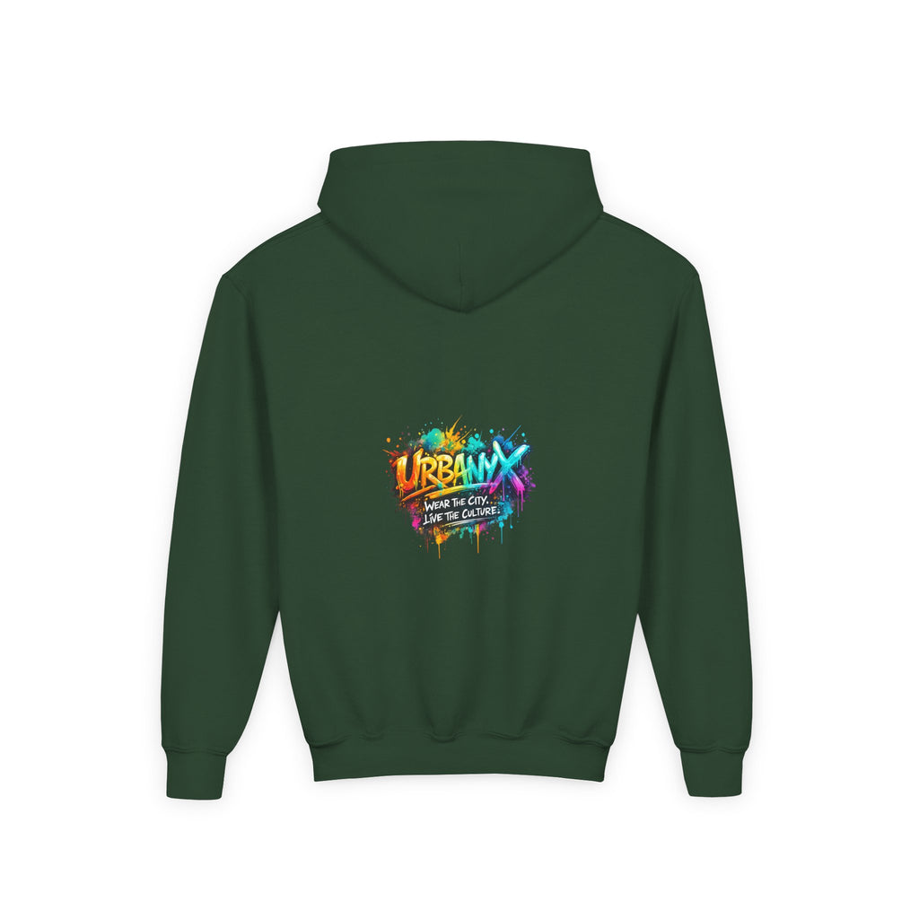 Urbanyx Youth Hoodie — UrbanX Graffiti Logo Sweatshirt (Color Splash)