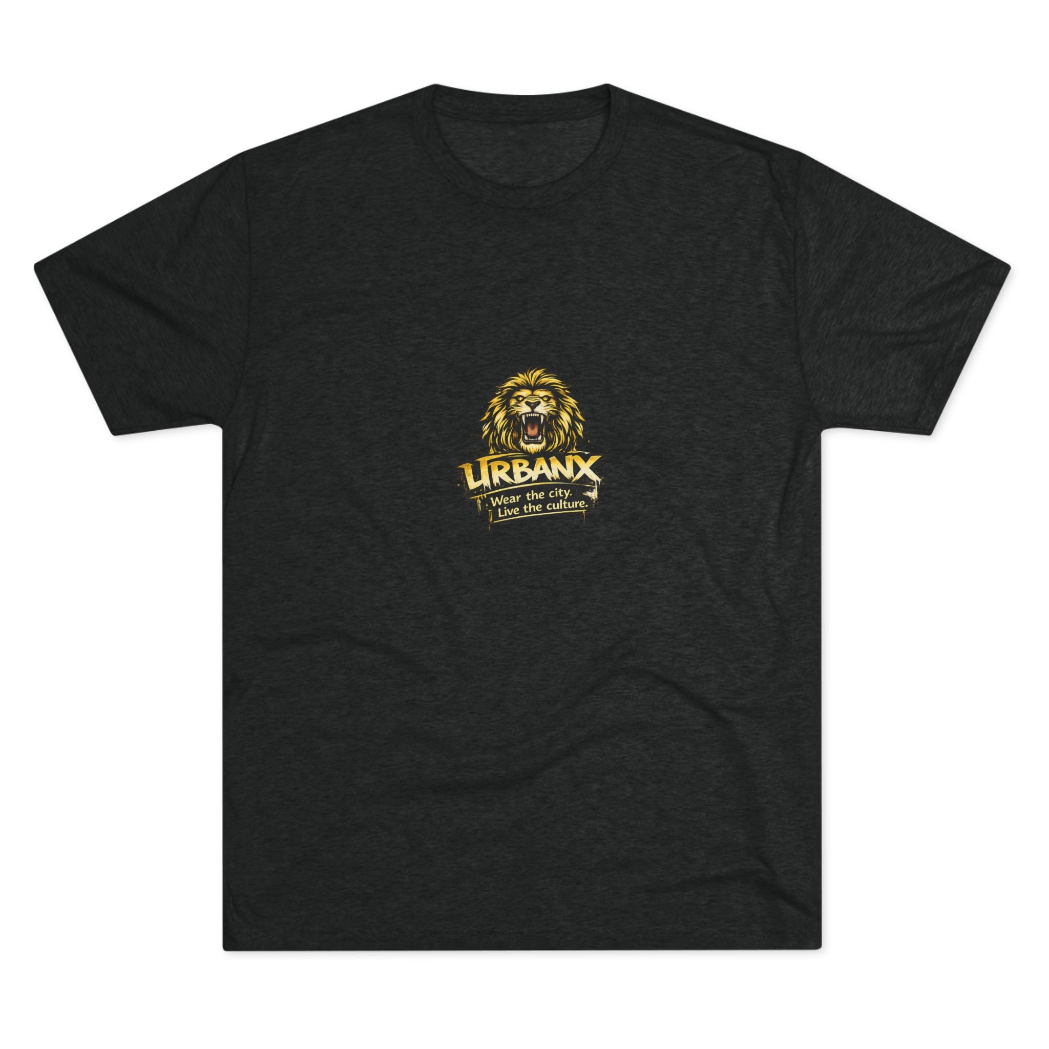 UrbanyX Lion Emblem Tee — "URBANX" Vintage Lion Logo Crew Shirt