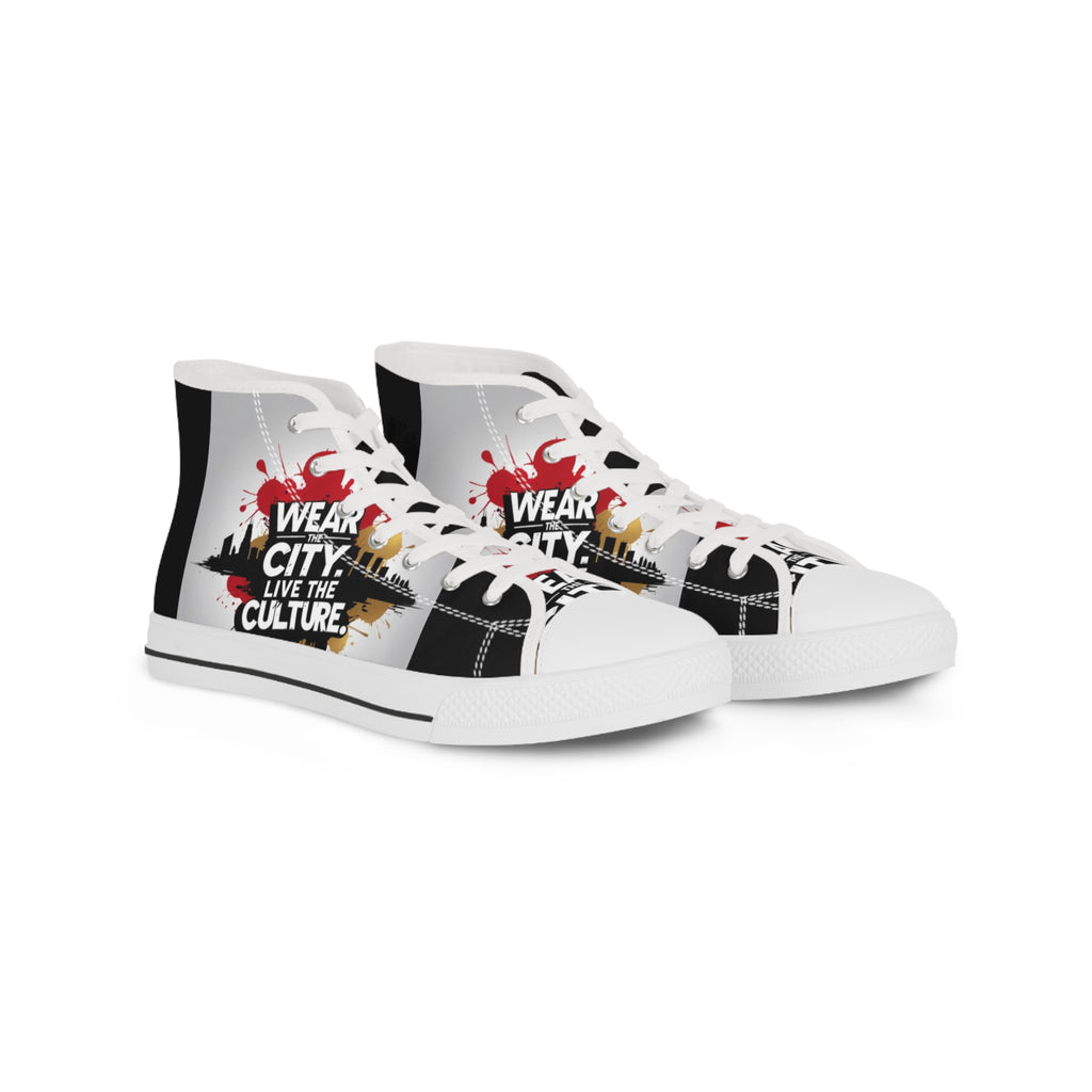 High Top Sneakers — "Wear the City, Live the Culture" Urban Street Art Design