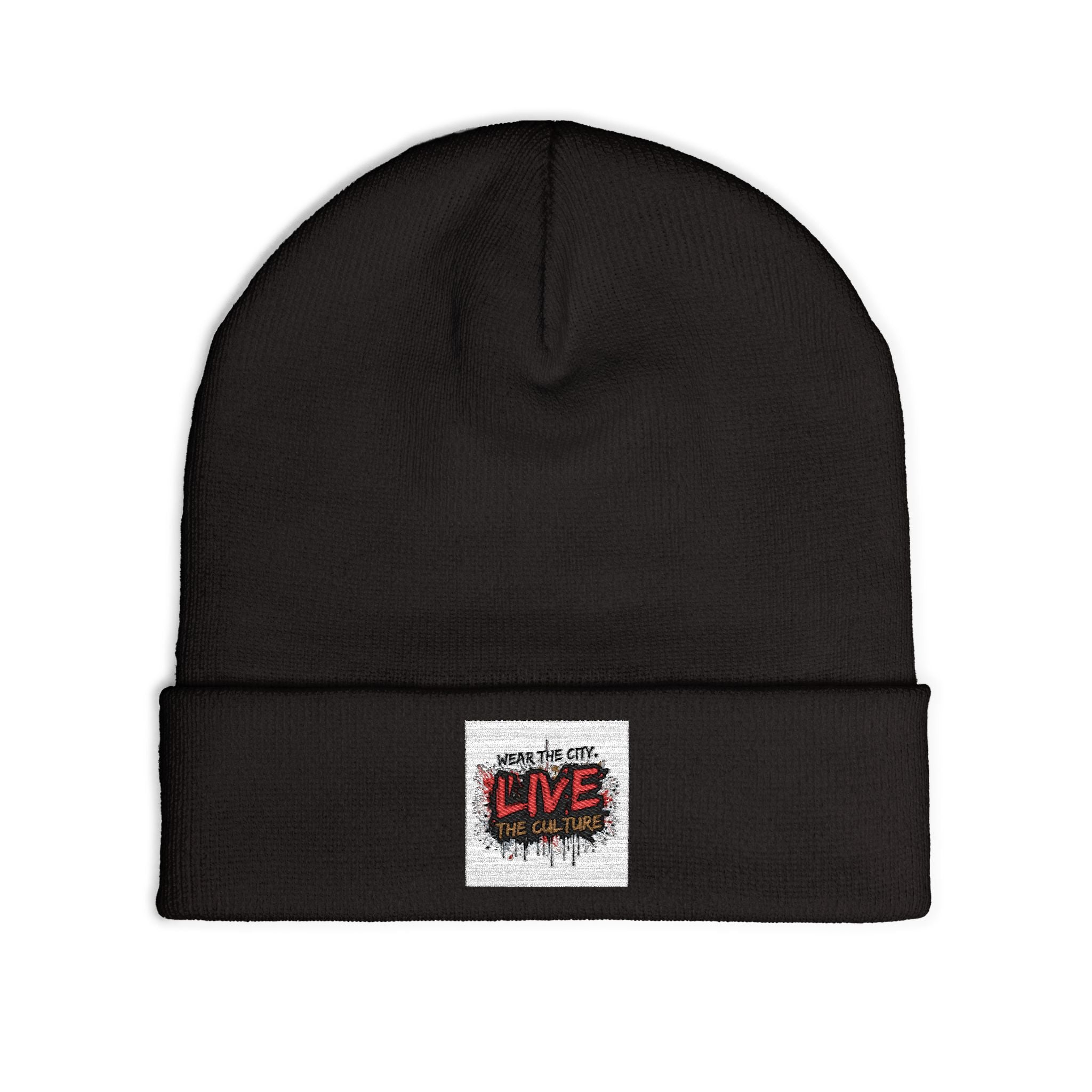 Embroidered 'Live the Culture' Knit Beanie – Urban Streetwear Winter Hat