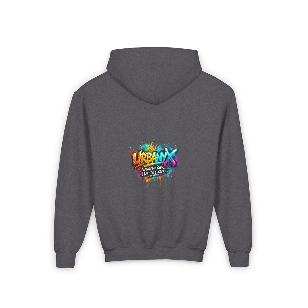 Urbanyx Youth Hoodie — UrbanX Graffiti Logo Sweatshirt (Color Splash)