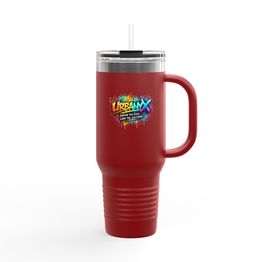 Urbanyx 40oz Insulated Travel Mug — Urban Graffiti 'Urban X' Colorful Logo