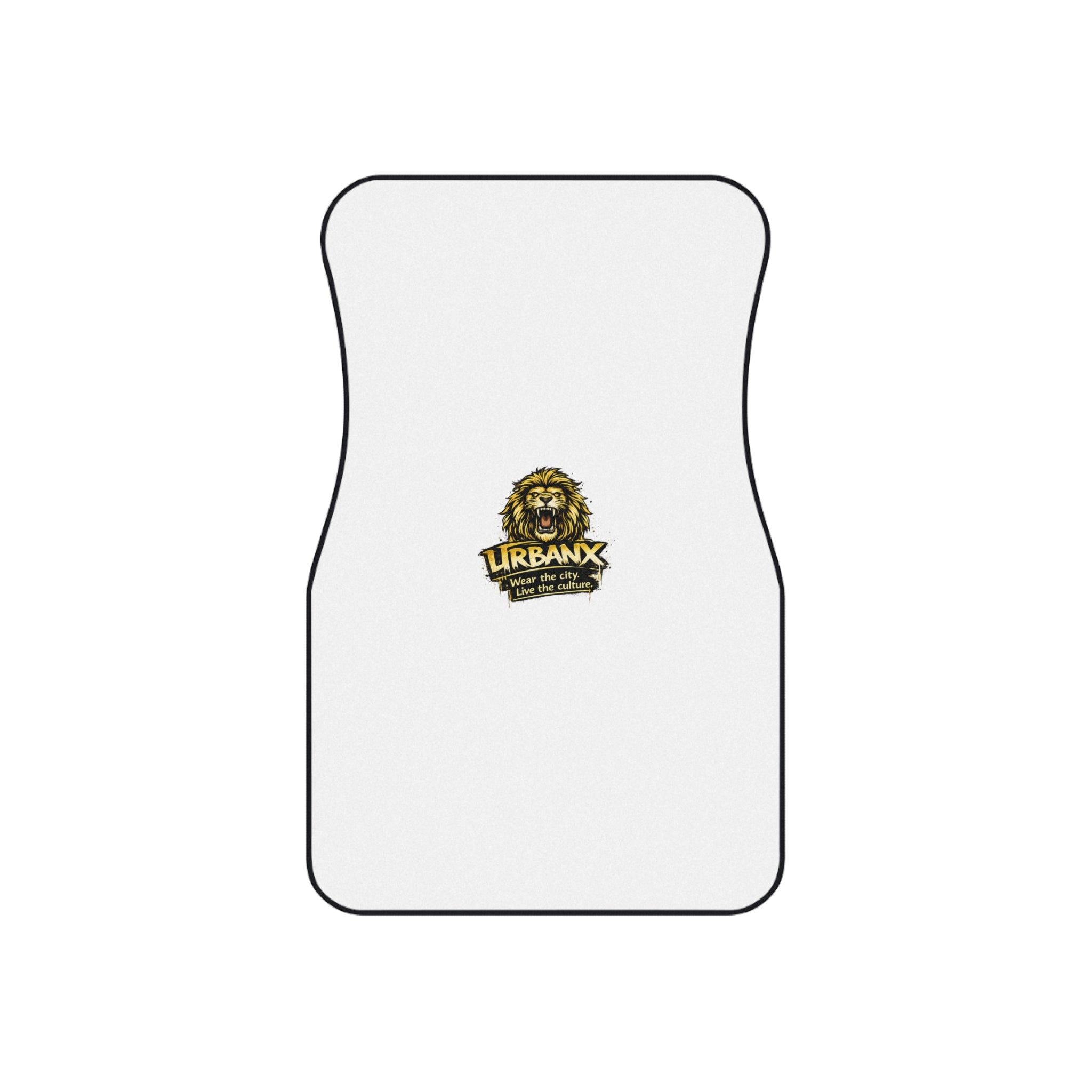 Urbanyx Custom Logo Car Mats (Set of 4) — White Floor Mats with UrbanX Lion Emblem