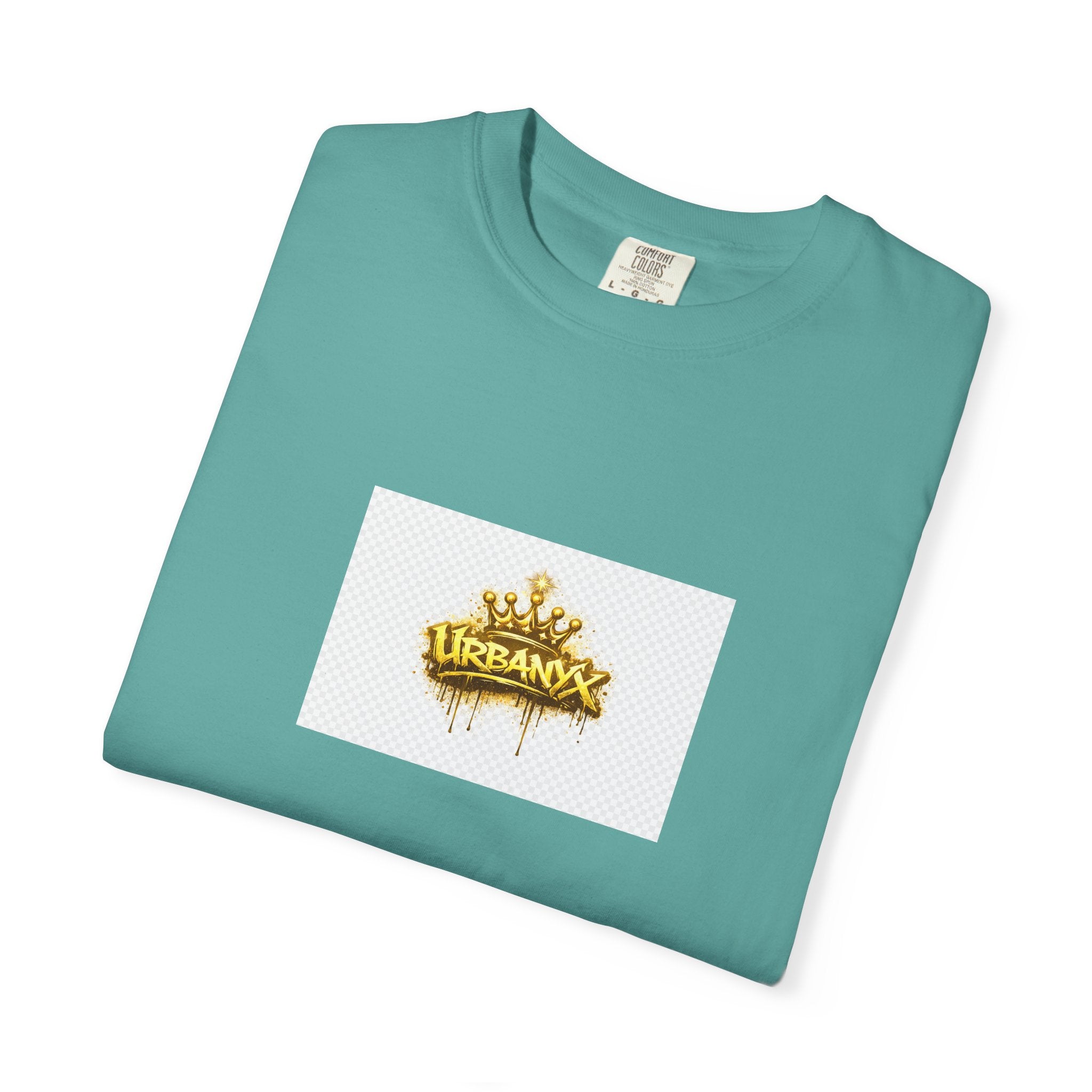 Crowned Urbanaxy Logo T-Shirt — Gold Drip Streetwear Tee