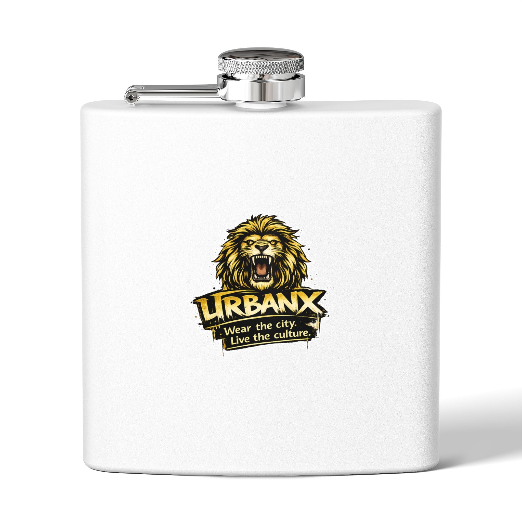 Urbanyx Flask — UrbanX Lion Logo 6oz Stainless Steel Hip Flask