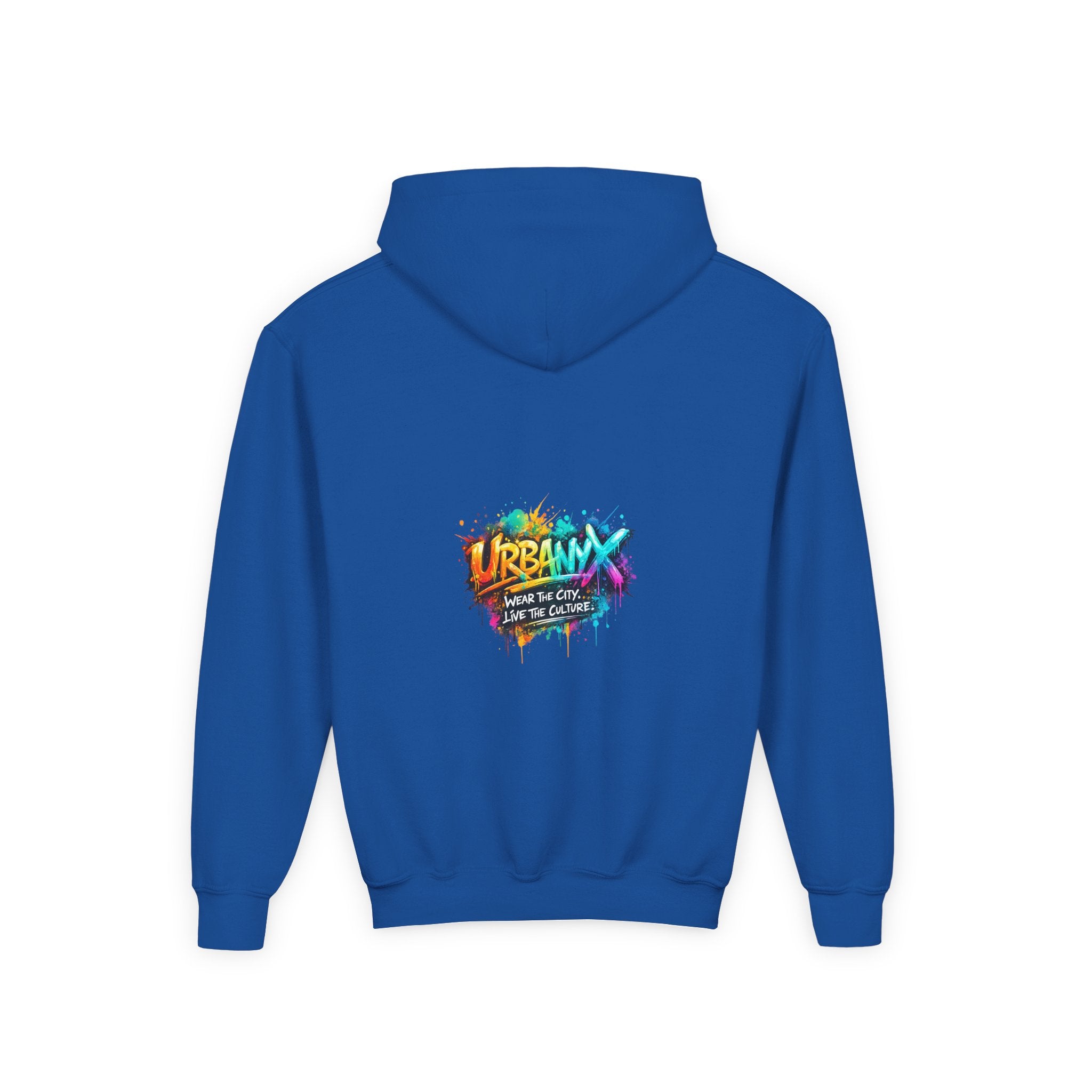 Urbanyx Youth Hoodie — UrbanX Graffiti Logo Sweatshirt (Color Splash)