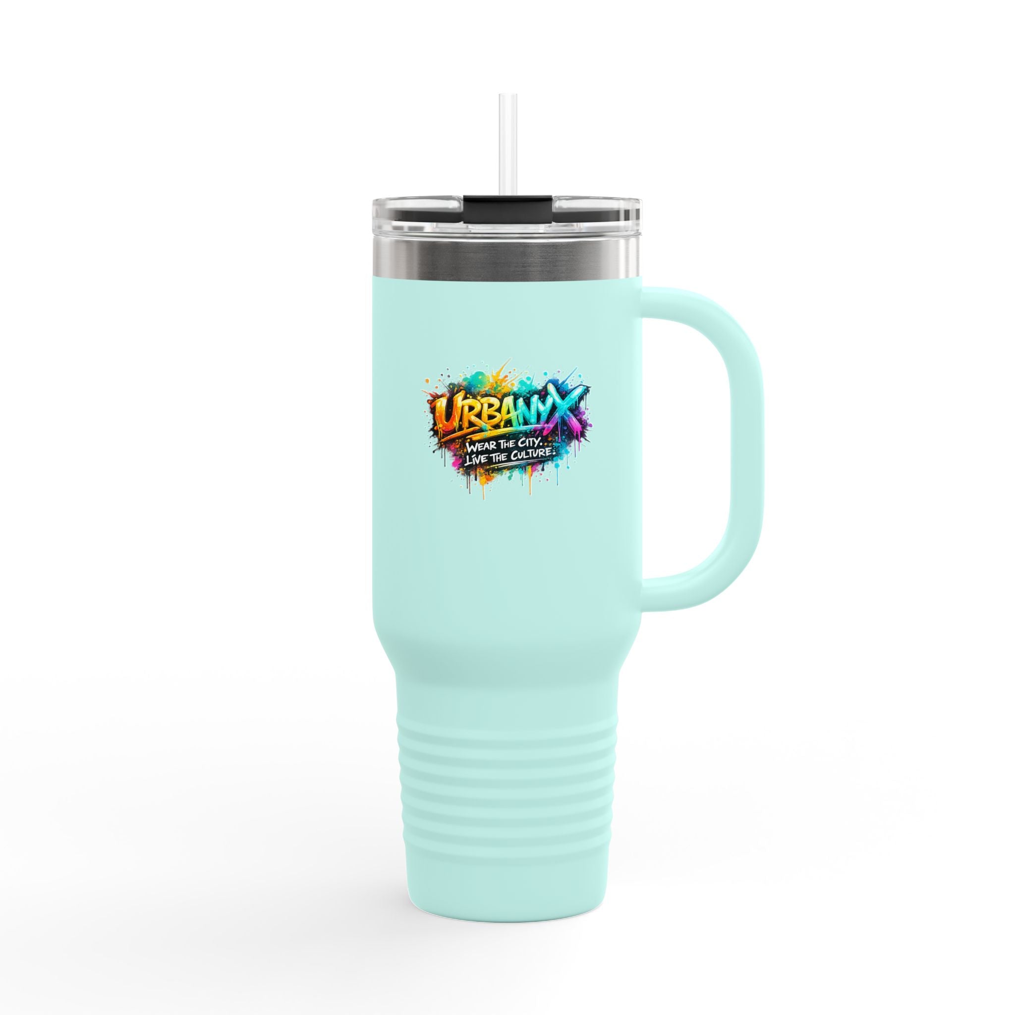 Urbanyx 40oz Insulated Travel Mug — Urban Graffiti 'Urban X' Colorful Logo
