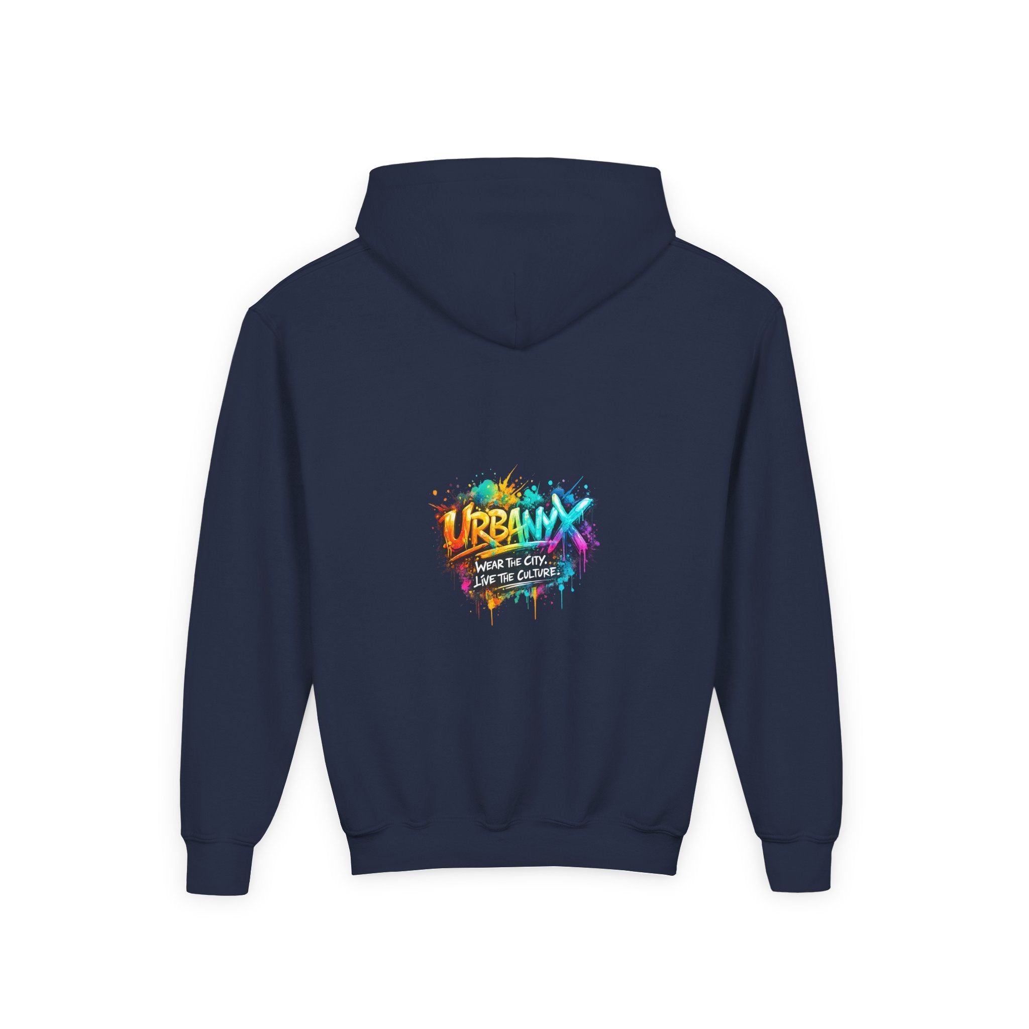 Urbanyx Youth Hoodie — UrbanX Graffiti Logo Sweatshirt (Color Splash)