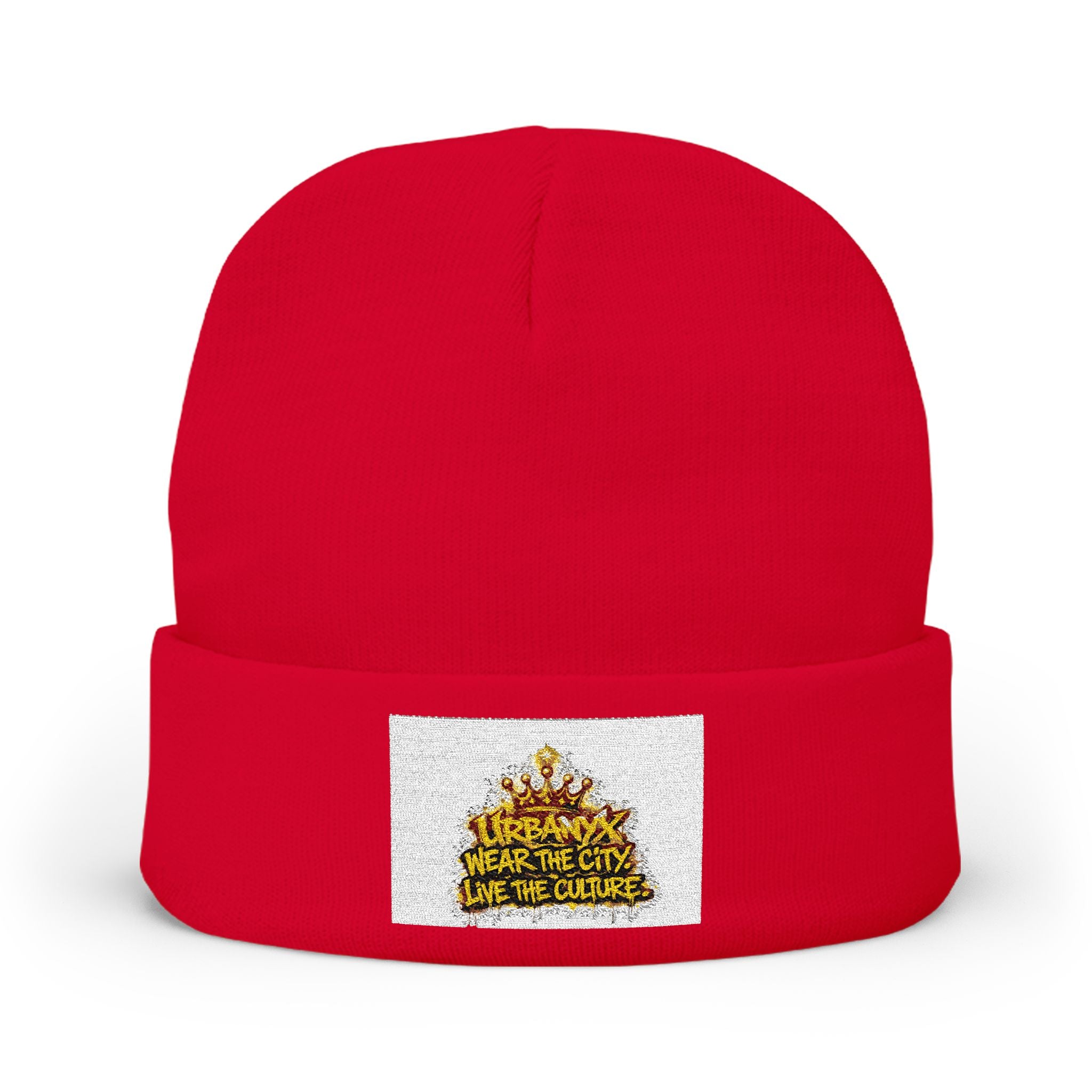 Urbanyx Embroidered Crown Knit Beanie — "Save the Cats, Save the Culture"