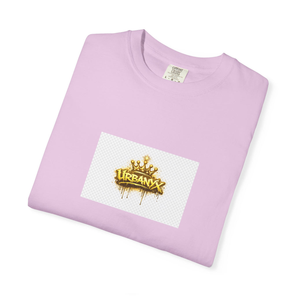 Crowned Urbanaxy Logo T-Shirt — Gold Drip Streetwear Tee