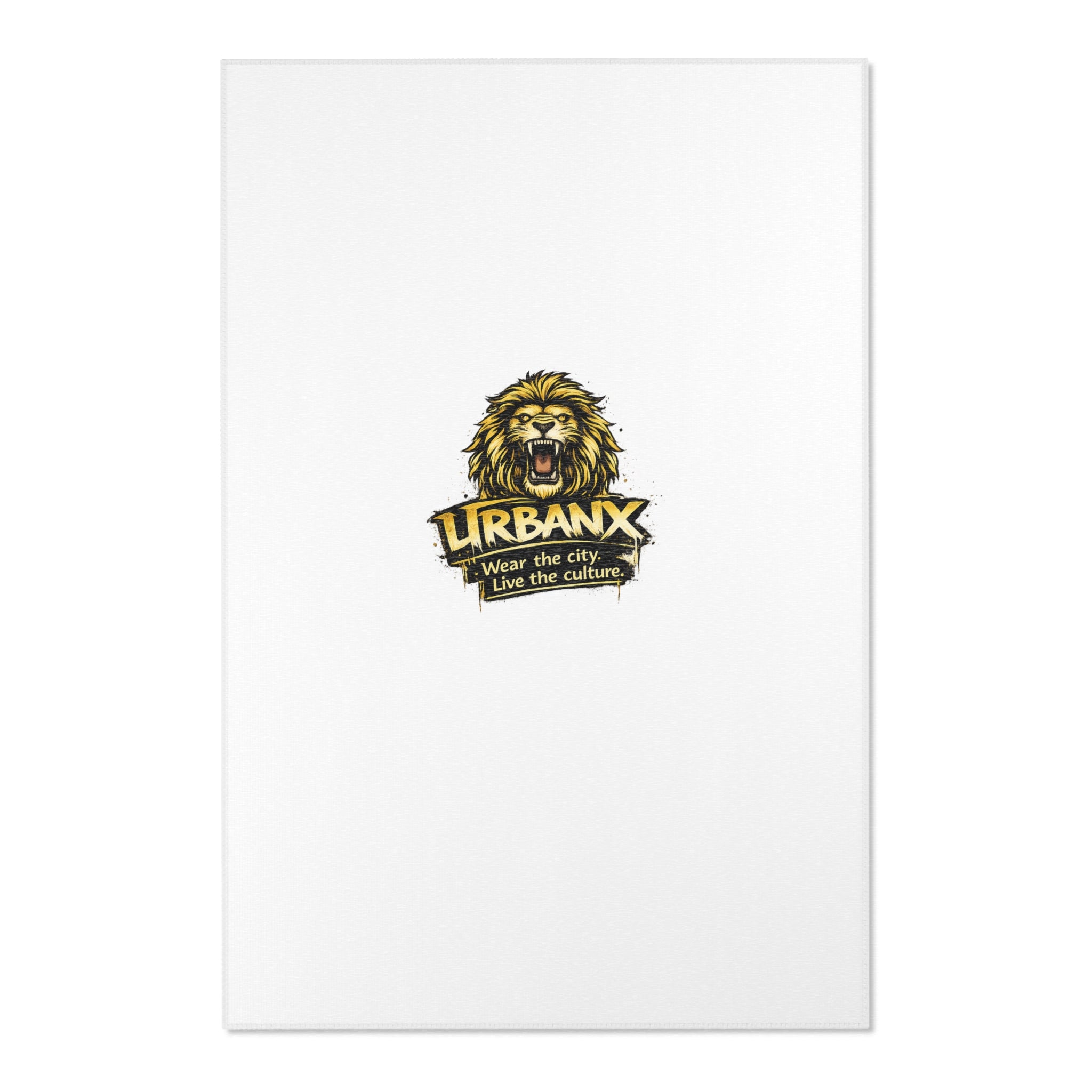 Lion Logo Area Rug — 'Urbanx' Badge Rug, Modern Minimalist Decorative Floor Mat