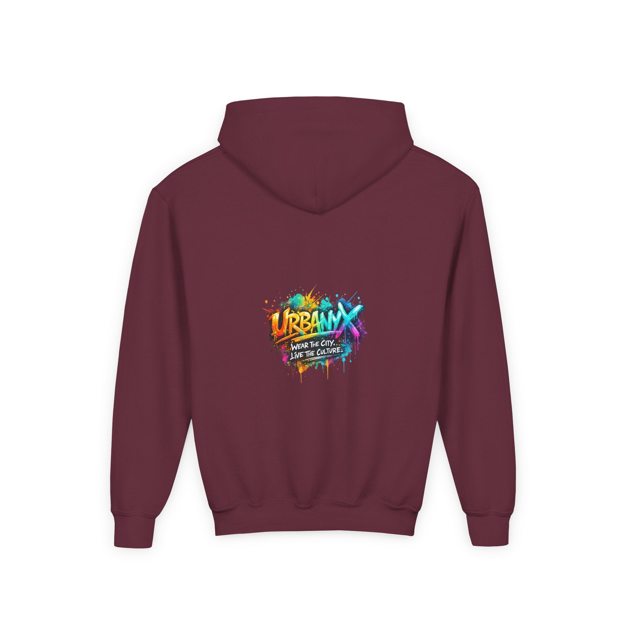 Urbanyx Youth Hoodie — UrbanX Graffiti Logo Sweatshirt (Color Splash)