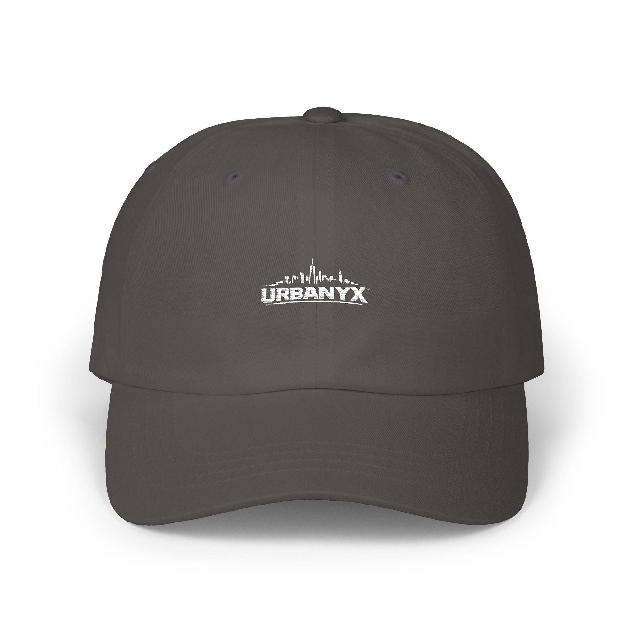 Urbanyx Dad Cap — Minimalist White Skyline Embroidered Hat