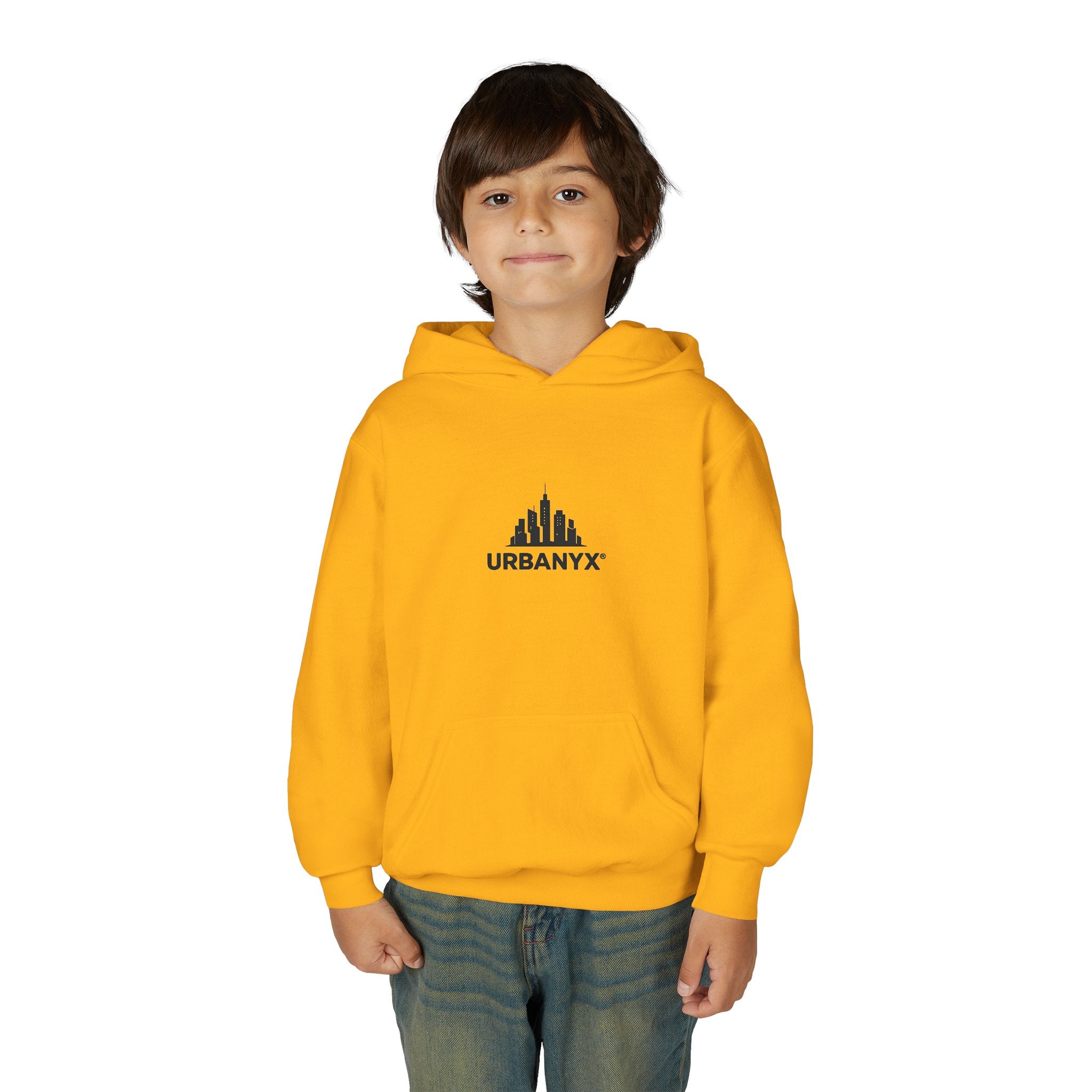 Urbanyx Kids Hoodie — UrbanX Logo Front & Colorful Graffiti Back Youth Sweatshirt