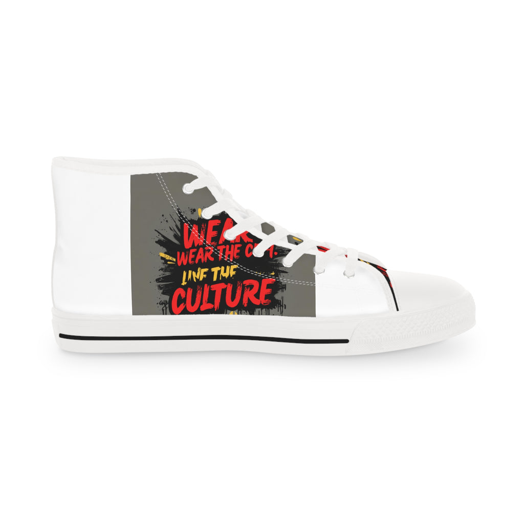High Top Sneakers — "I Wear Art in the Culture" Bold Streetwear Design