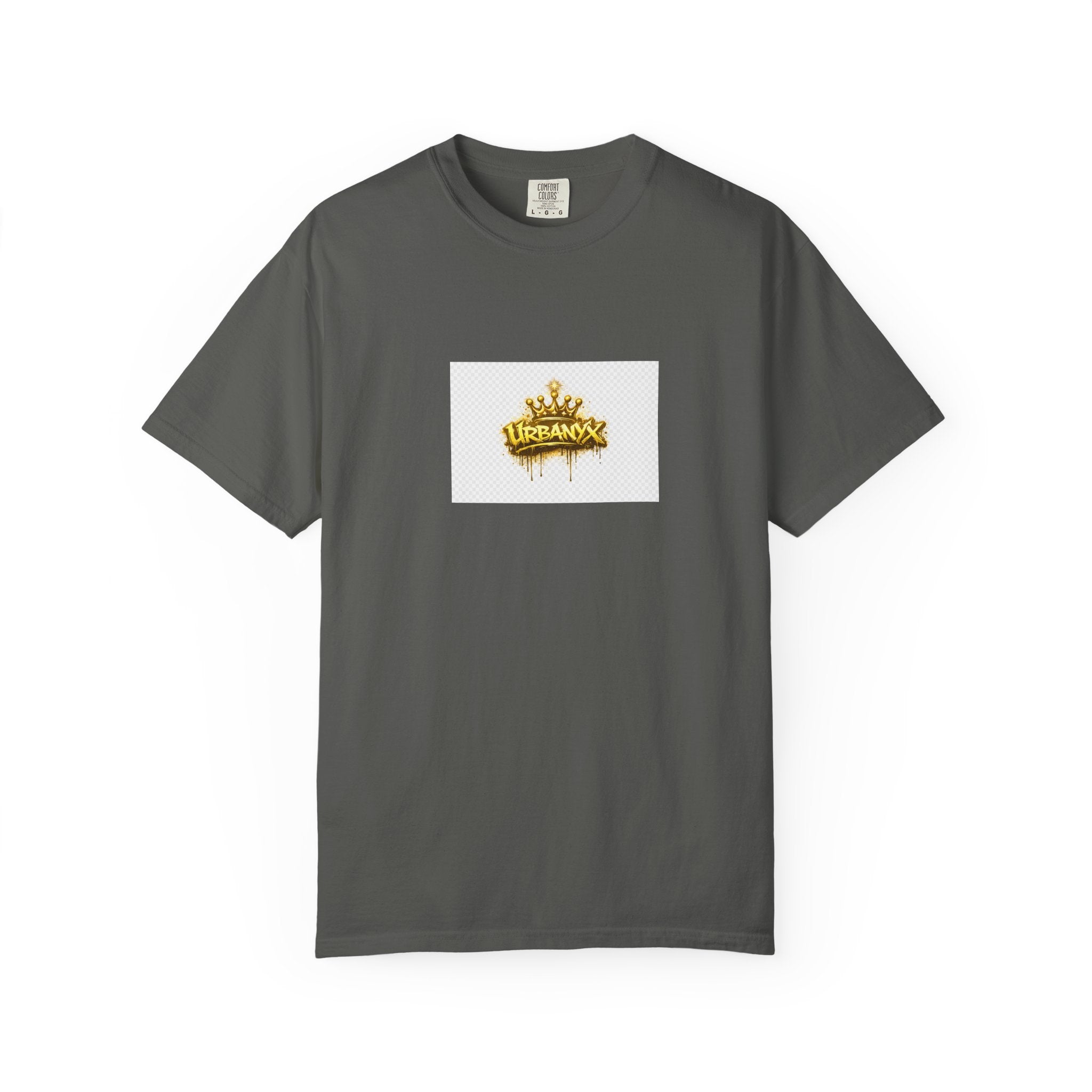 Crowned Urbanaxy Logo T-Shirt — Gold Drip Streetwear Tee