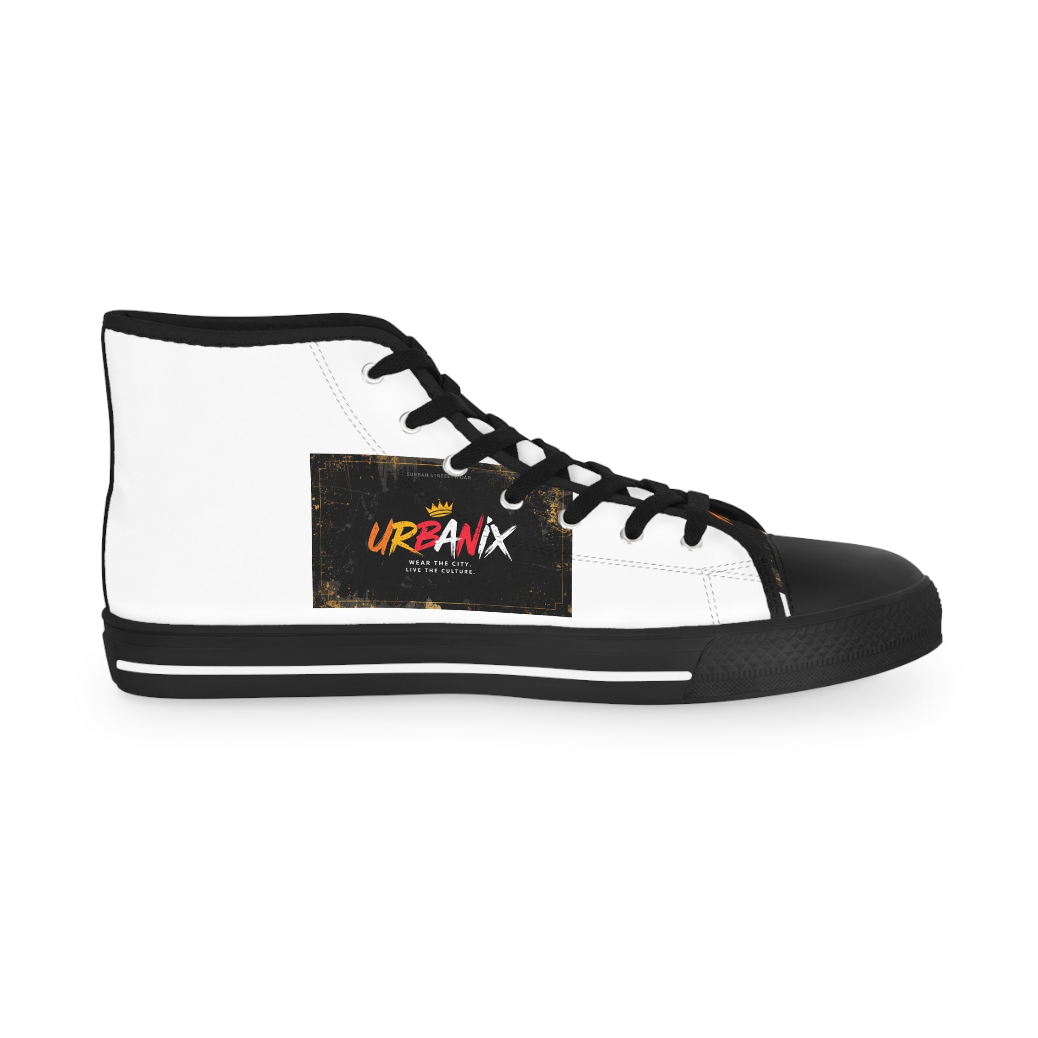 High Top Sneakers — Urban Graffiti Logo Men's Casual Shoes