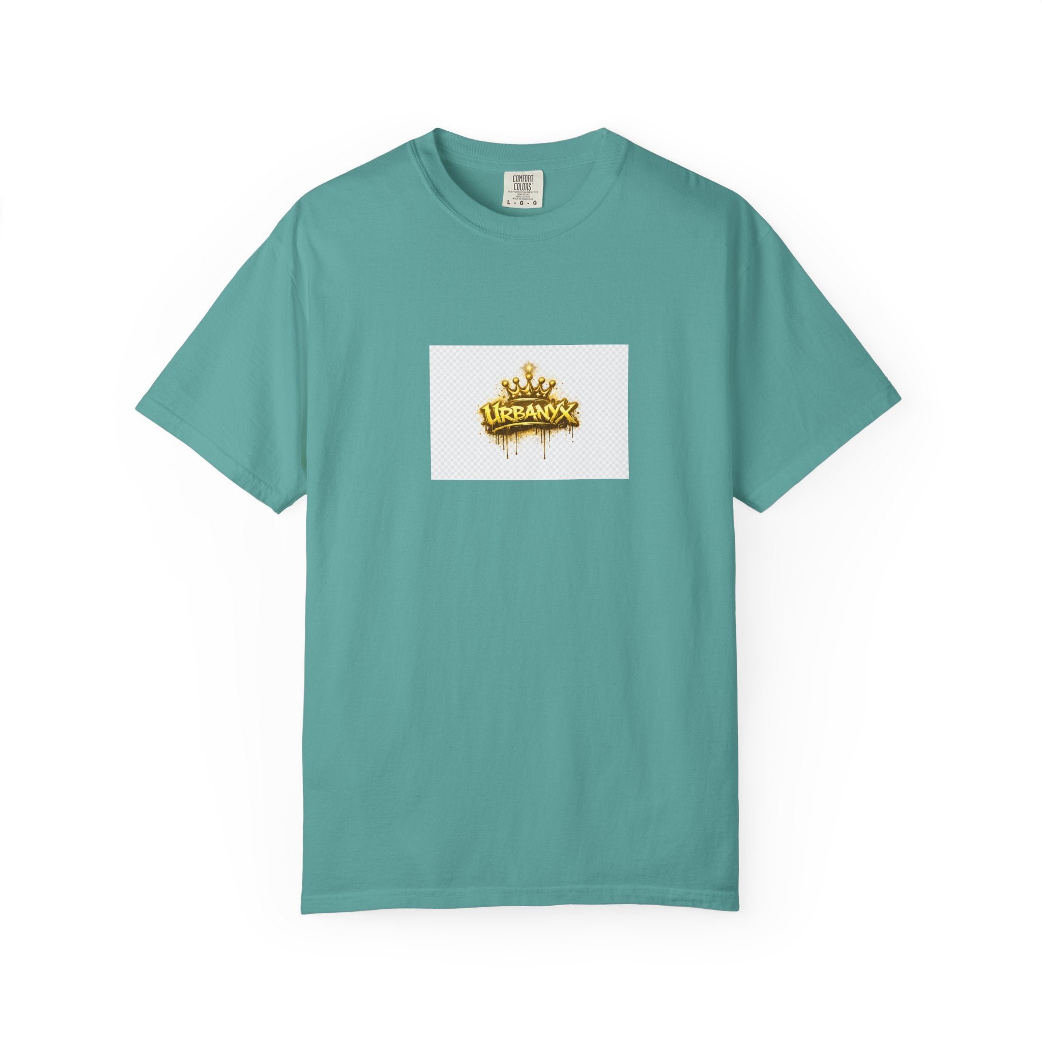 Crowned Urbanaxy Logo T-Shirt — Gold Drip Streetwear Tee