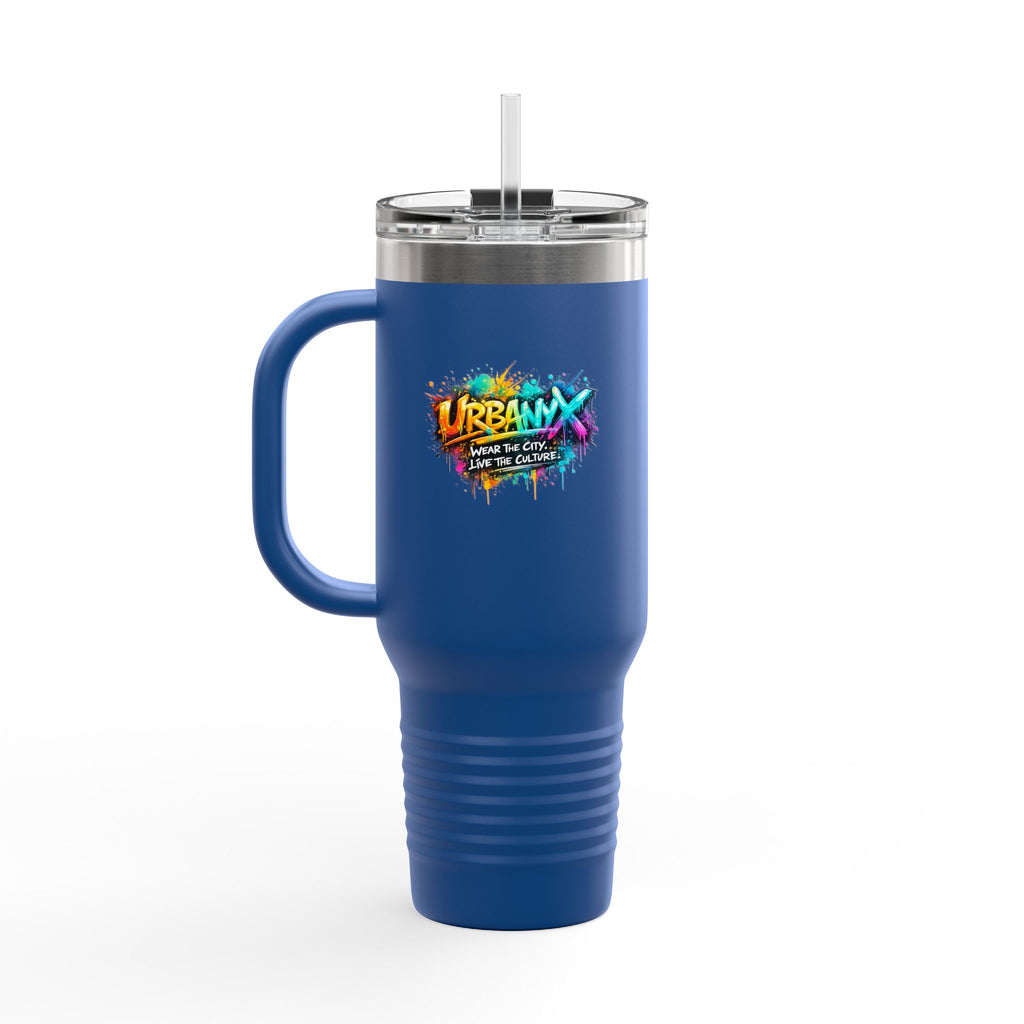 Urbanyx 40oz Insulated Travel Mug — Urban Graffiti 'Urban X' Colorful Logo