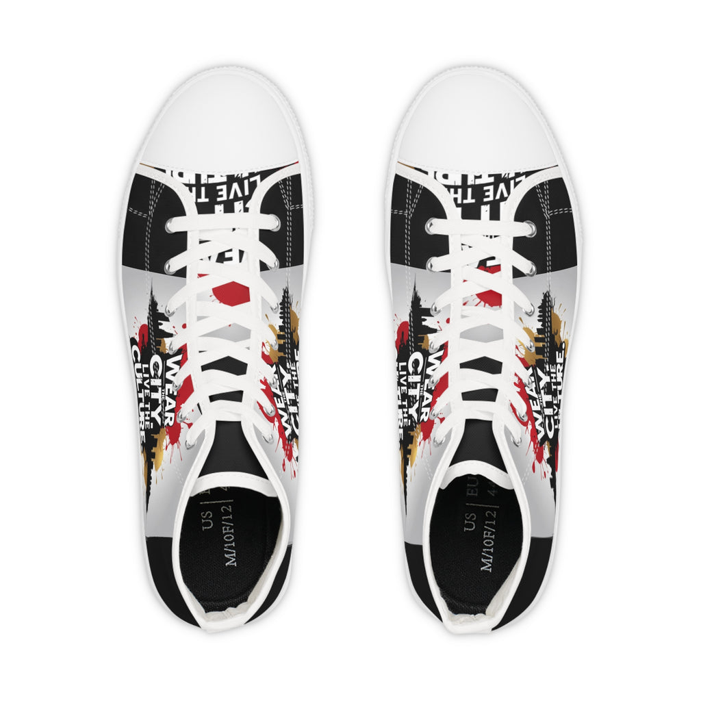 High Top Sneakers — "Wear the City, Live the Culture" Urban Street Art Design