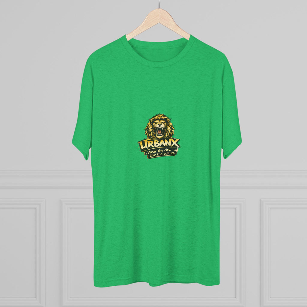 UrbanyX Lion Emblem Tee — "URBANX" Vintage Lion Logo Crew Shirt
