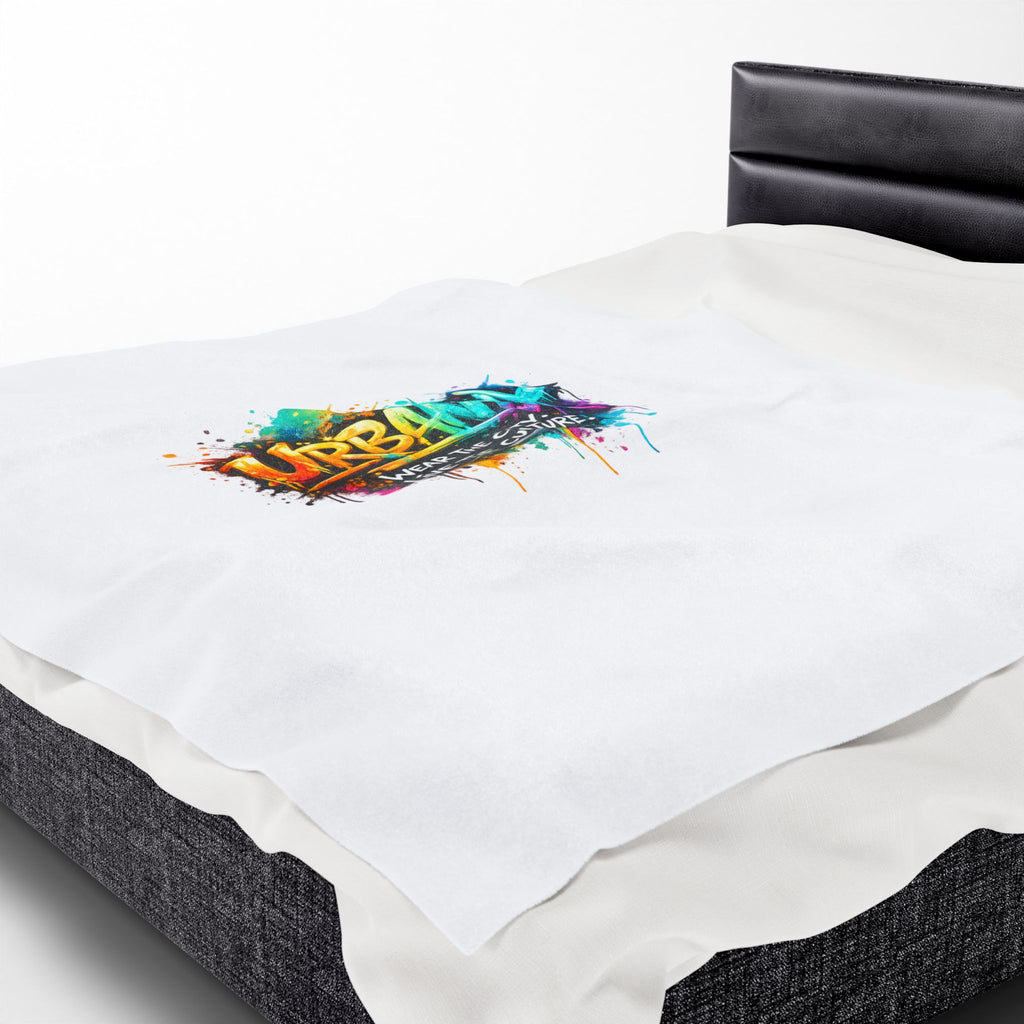 Urbanyx Graffiti Velveteen Plush Blanket — 'Wear the City, Live the Culture' Cozy Throw