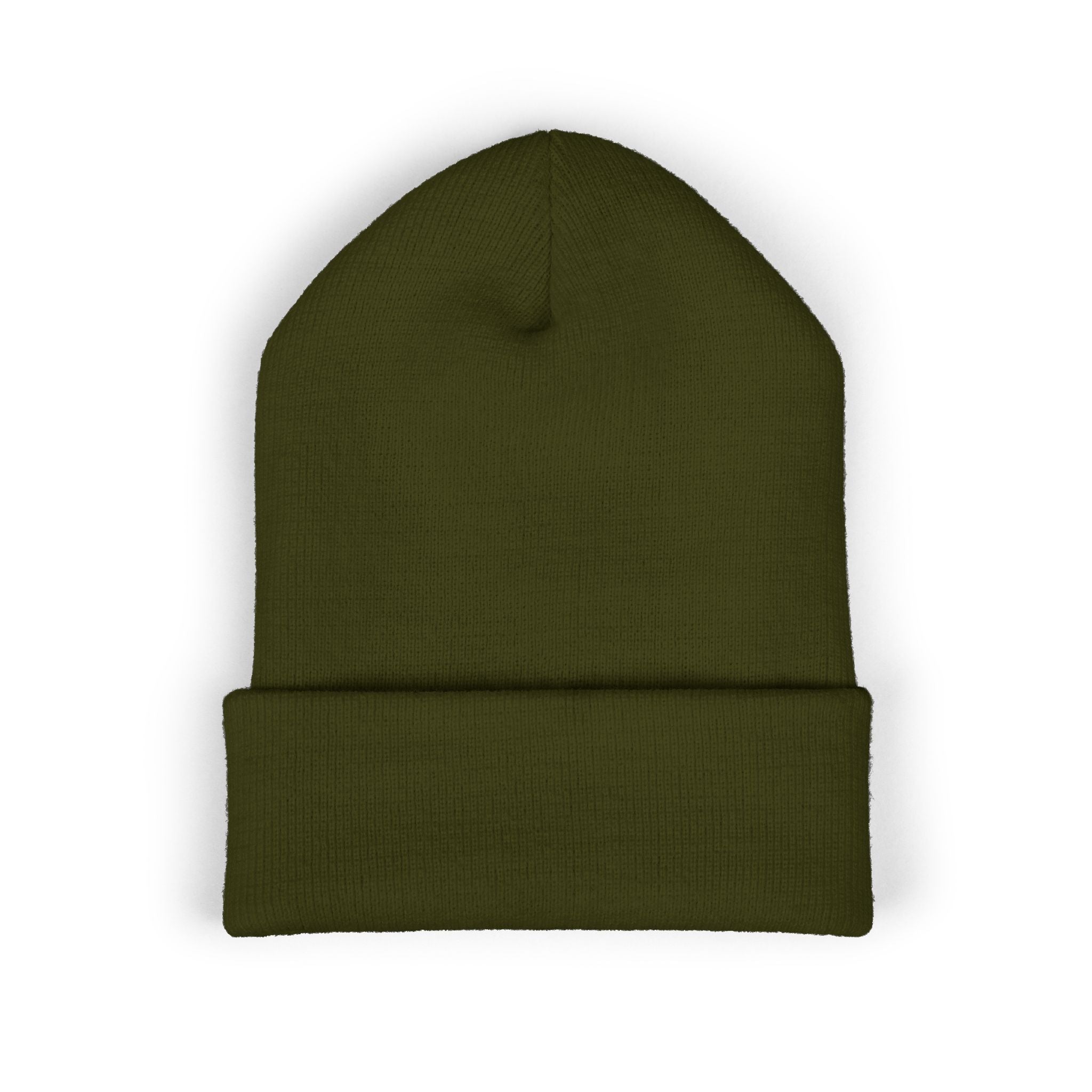 Urbanyx Embroidered Fire Patch Cuffed Beanie — Cozy White Knit Winter Hat