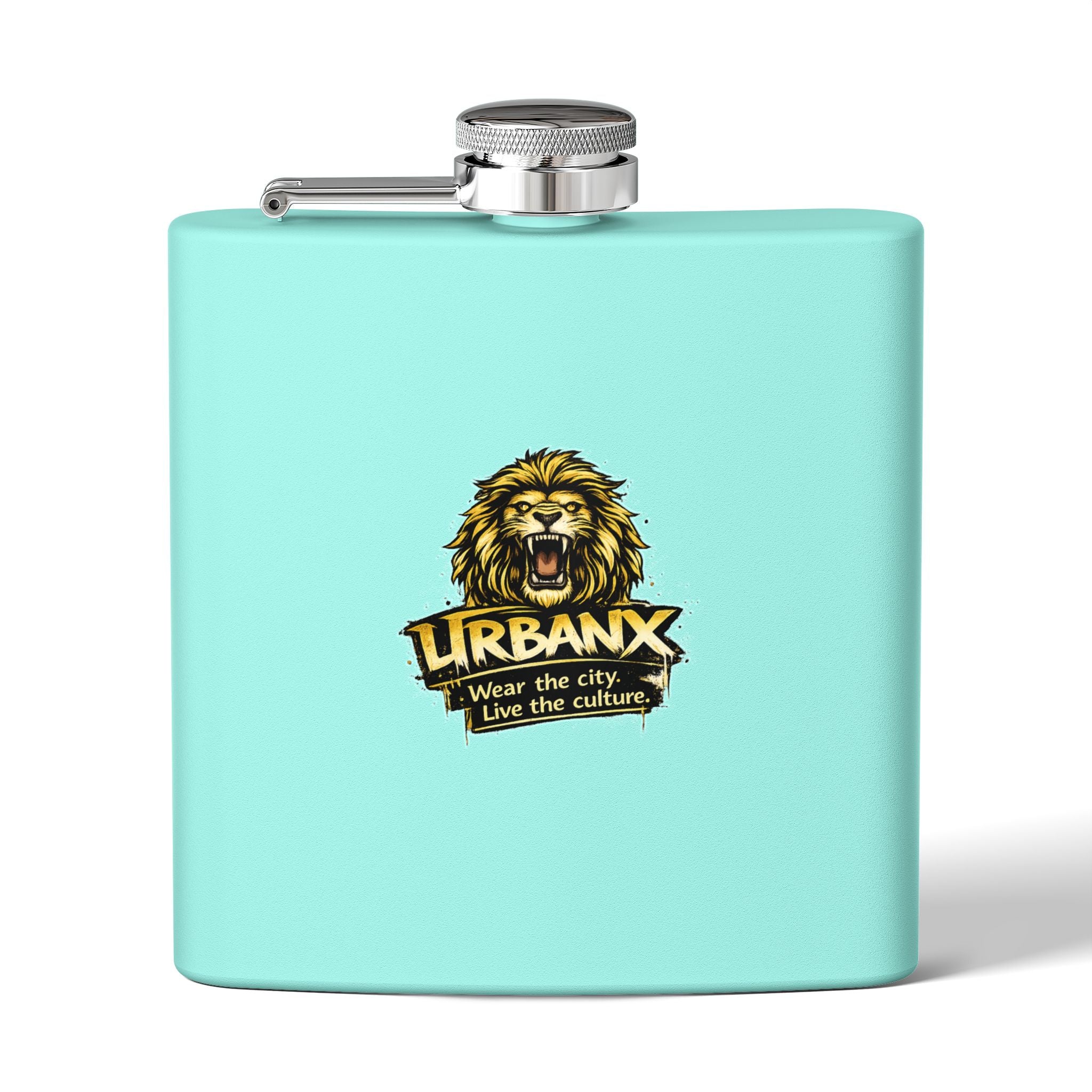 Urbanyx Flask — UrbanX Lion Logo 6oz Stainless Steel Hip Flask